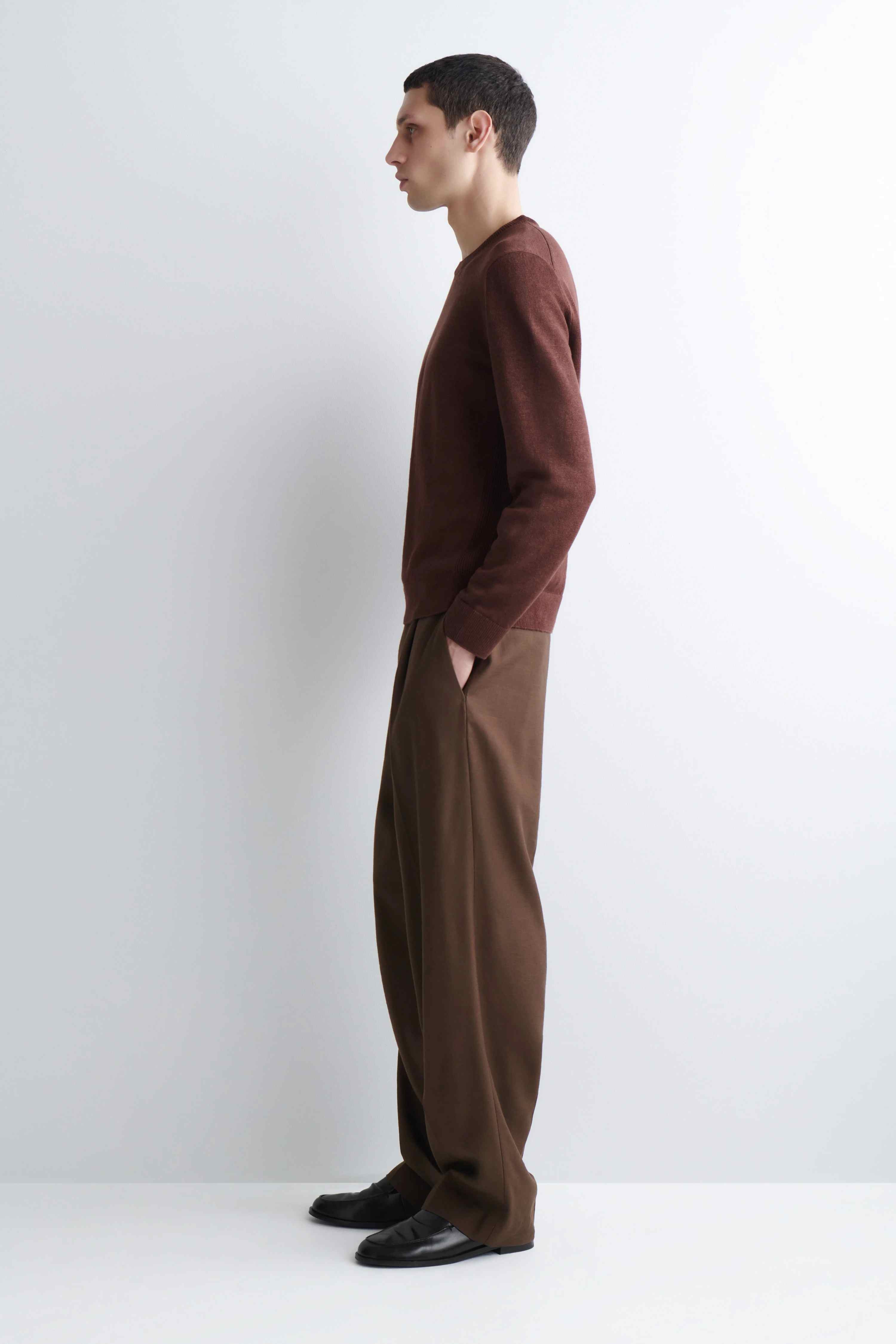 KNITTED LINEN CREW-NECK JUMPER - 5