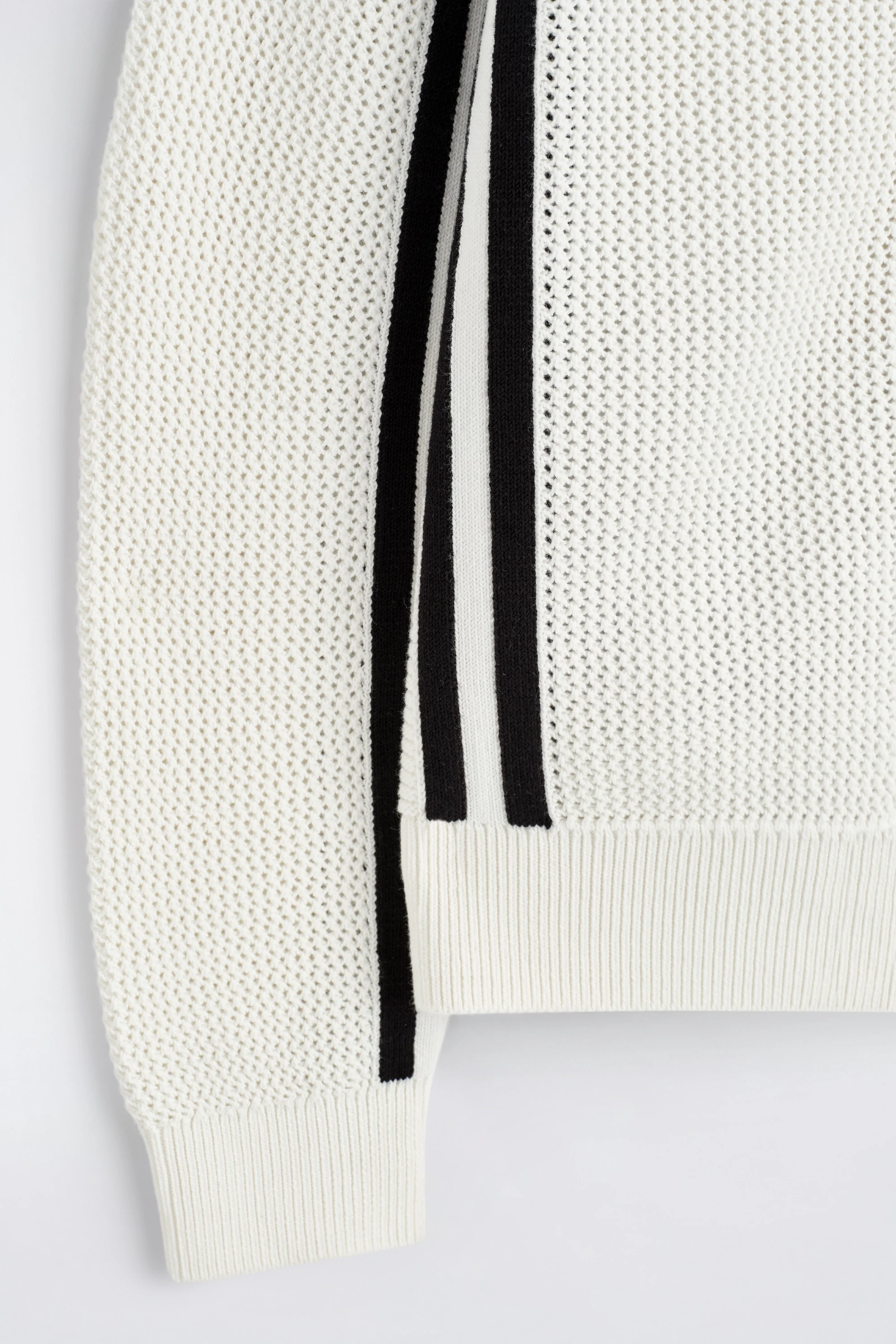 STRIPED OPEN-KNIT COTTON CARDIGAN - 7