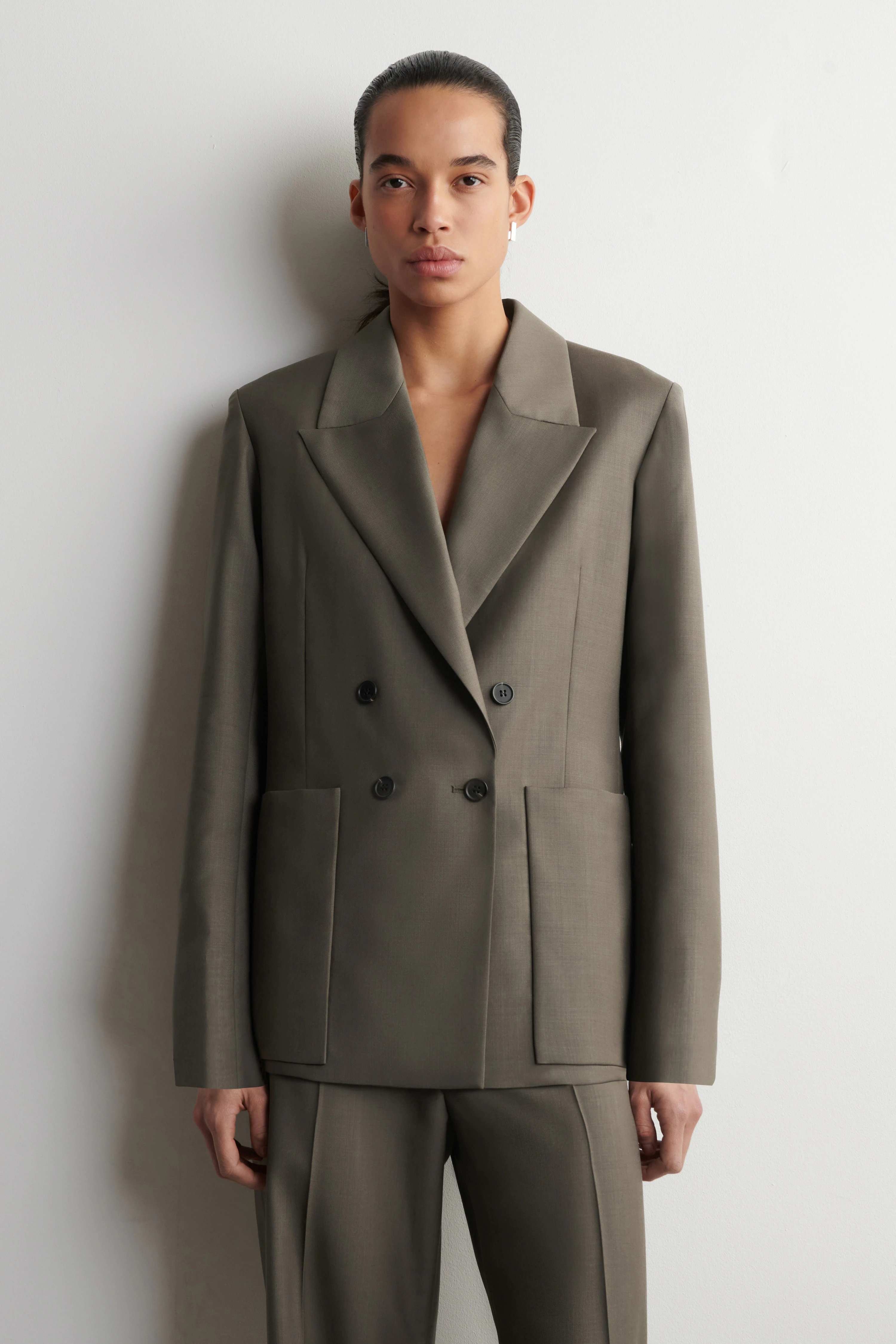DOUBLE-BREASTED WOOL-TWILL BLAZER - 1
