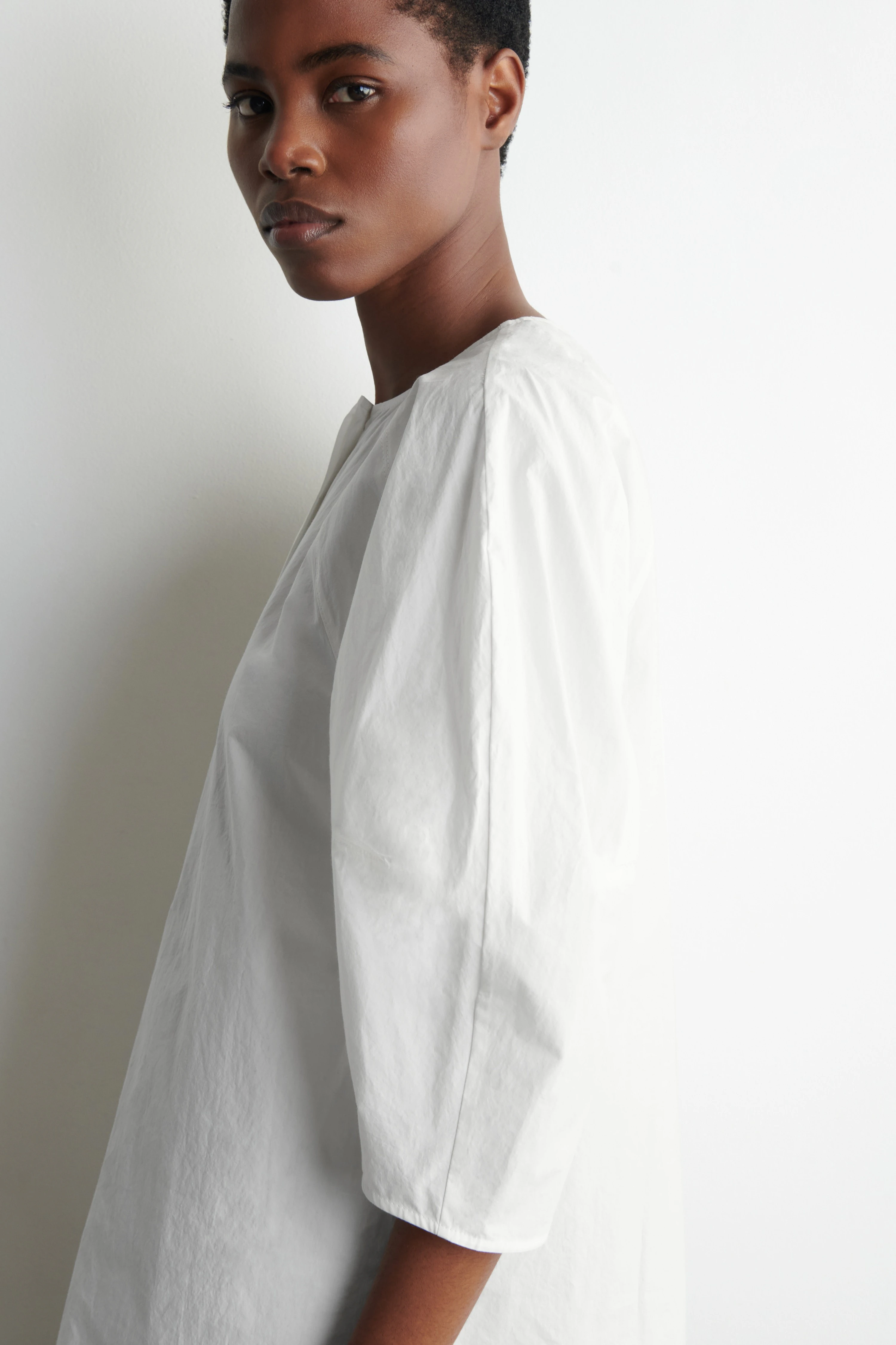 SCULPTURAL PIMA COTTON-POPLIN BLOUSE - 5