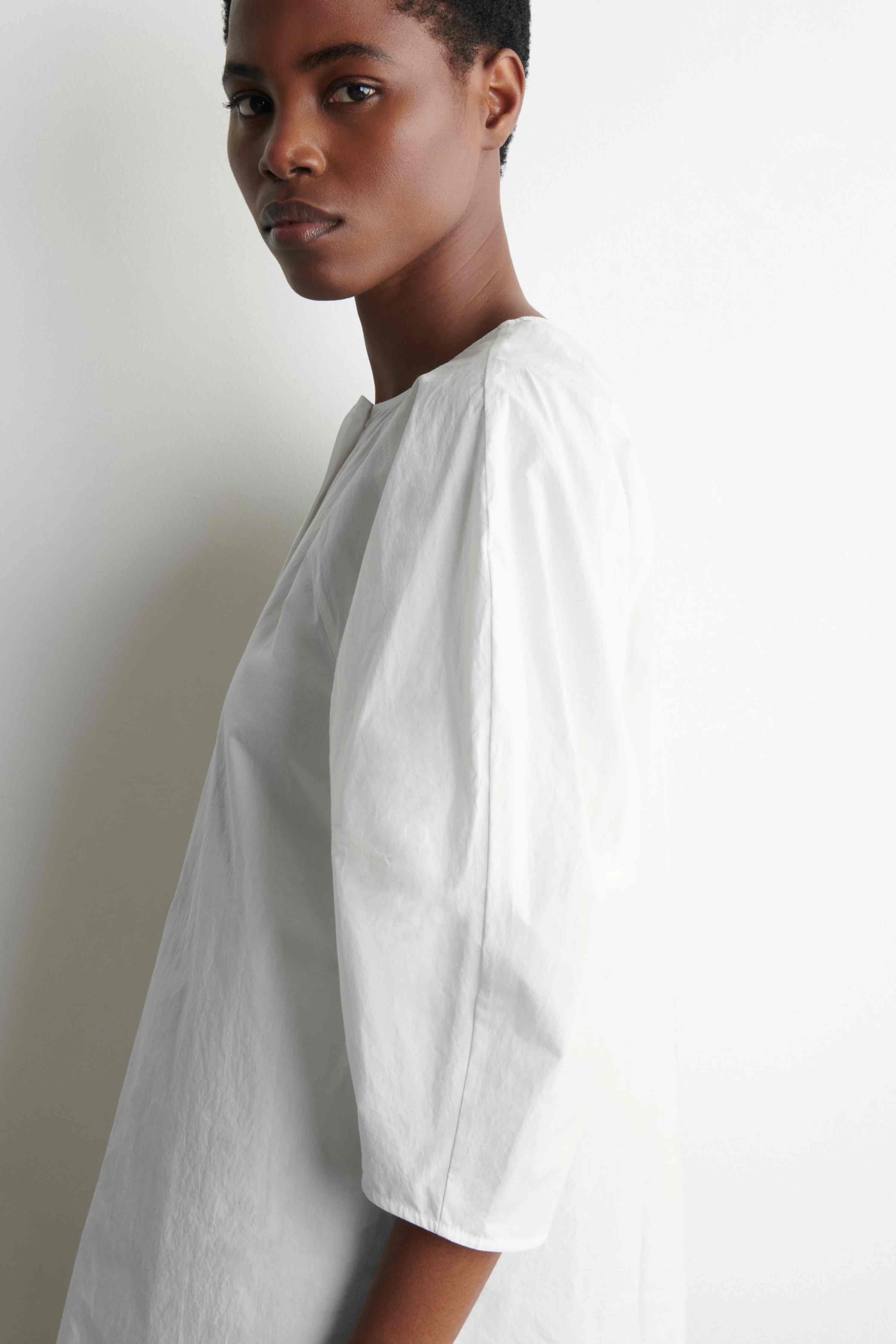 SCULPTURAL PIMA COTTON-POPLIN BLOUSE - 5