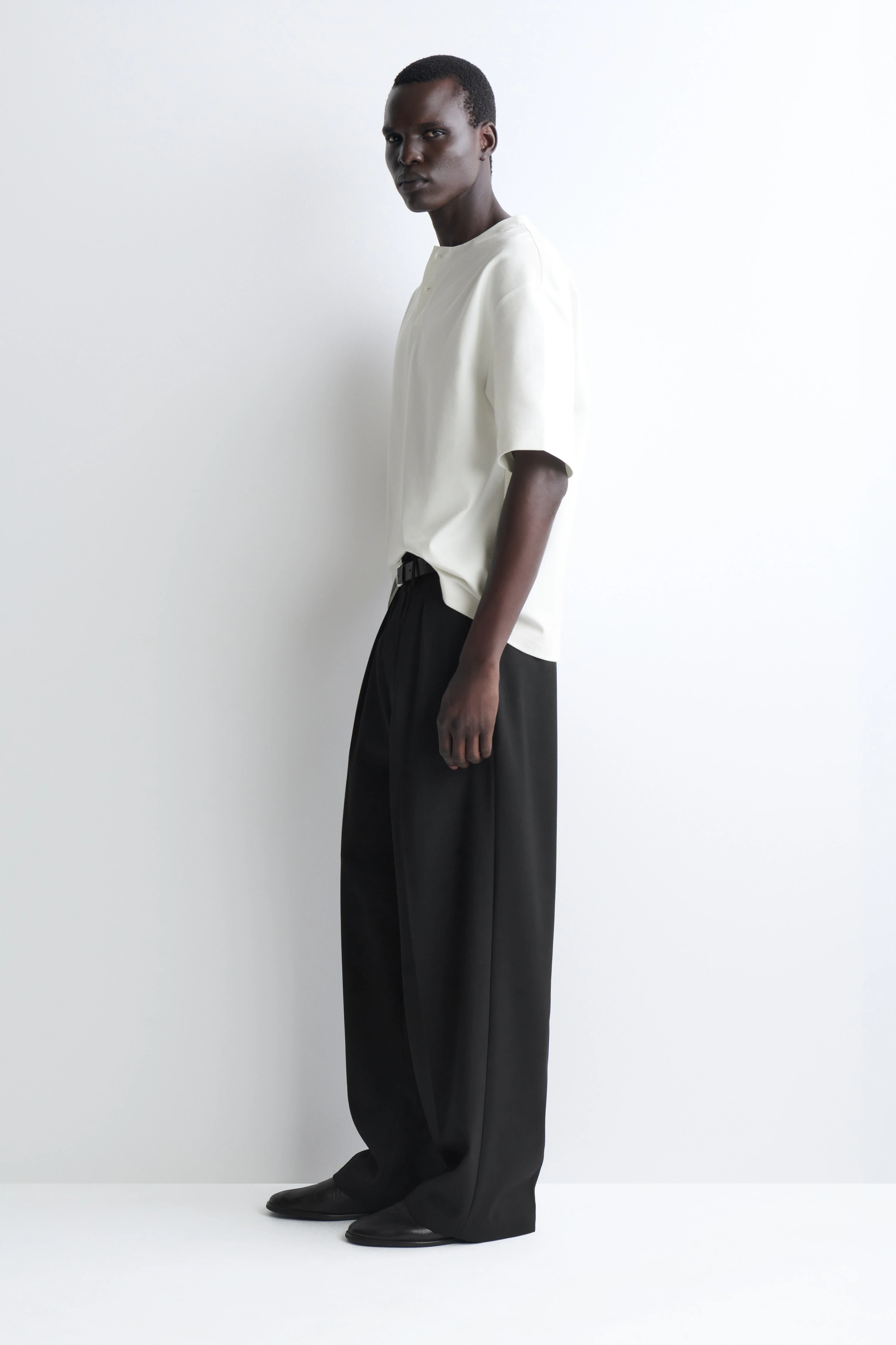 OVERSIZED COTTON-JERSEY HENLEY T-SHIRT - 4