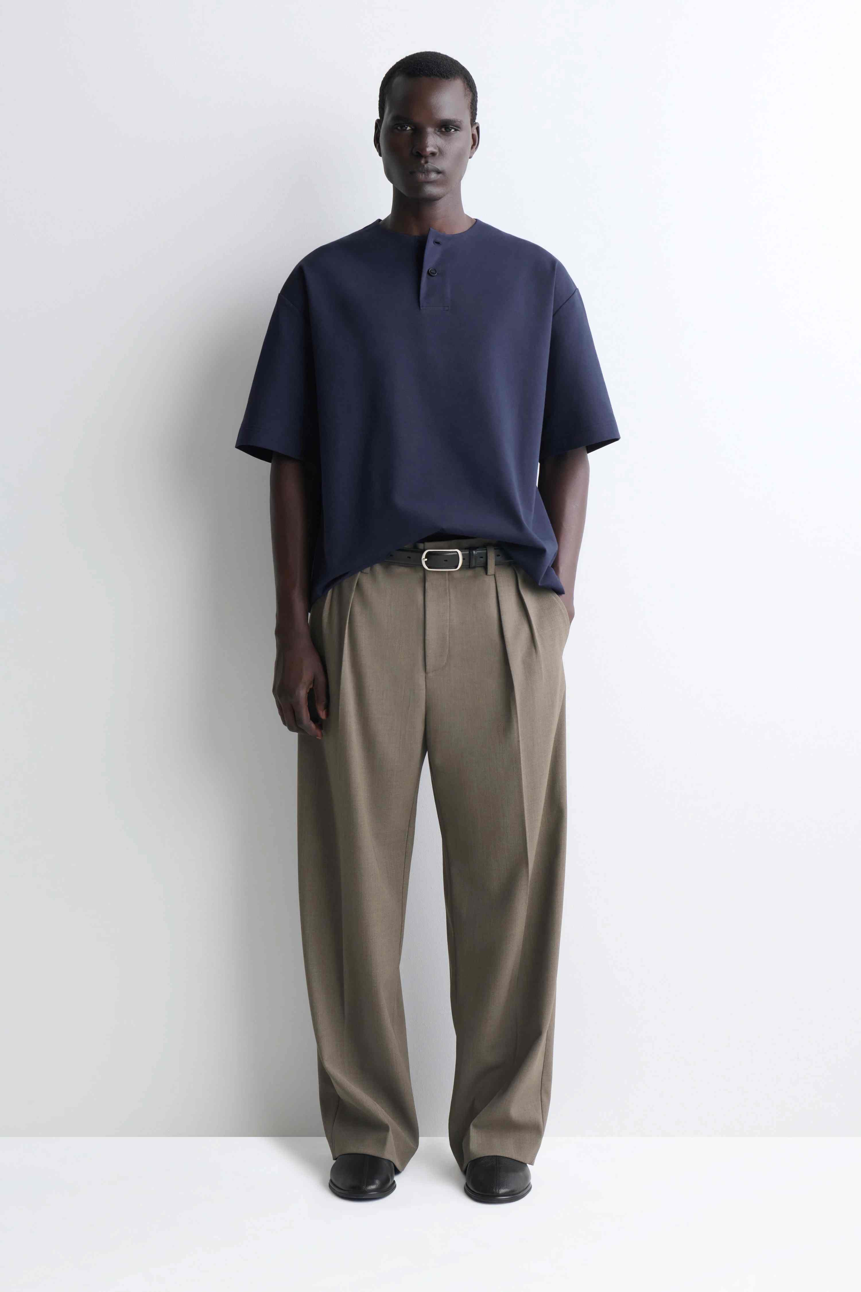 OVERSIZED COTTON-JERSEY HENLEY T-SHIRT - 3