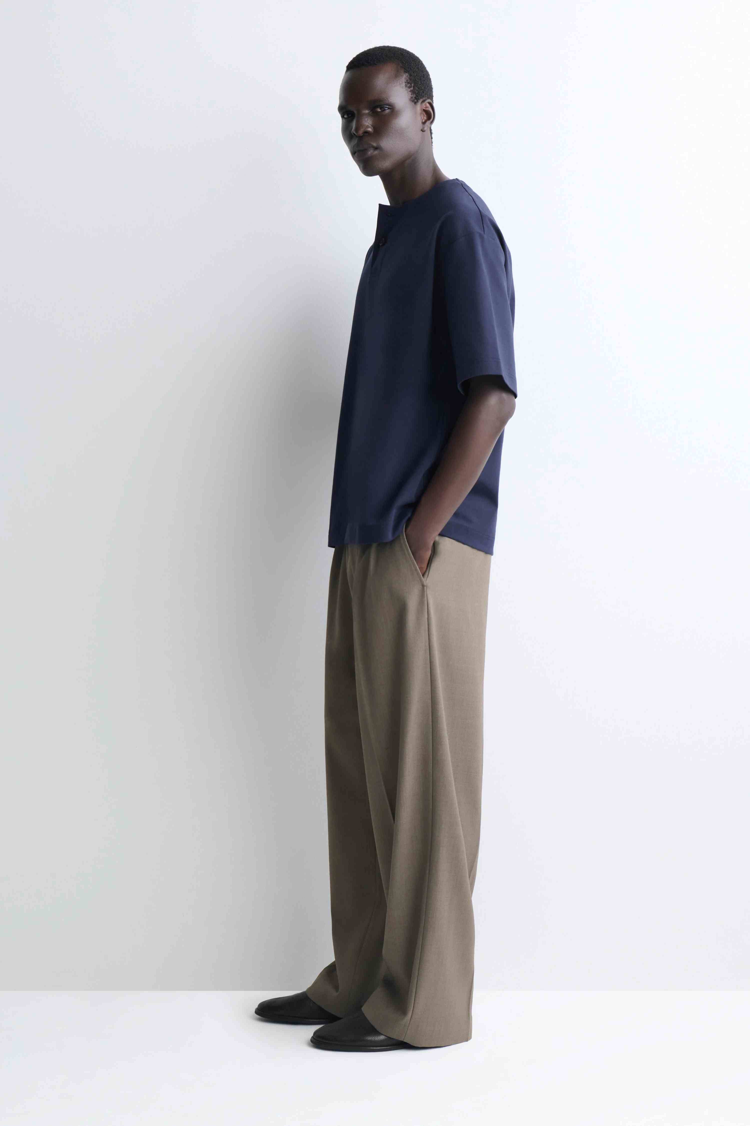 OVERSIZED COTTON-JERSEY HENLEY T-SHIRT - 4