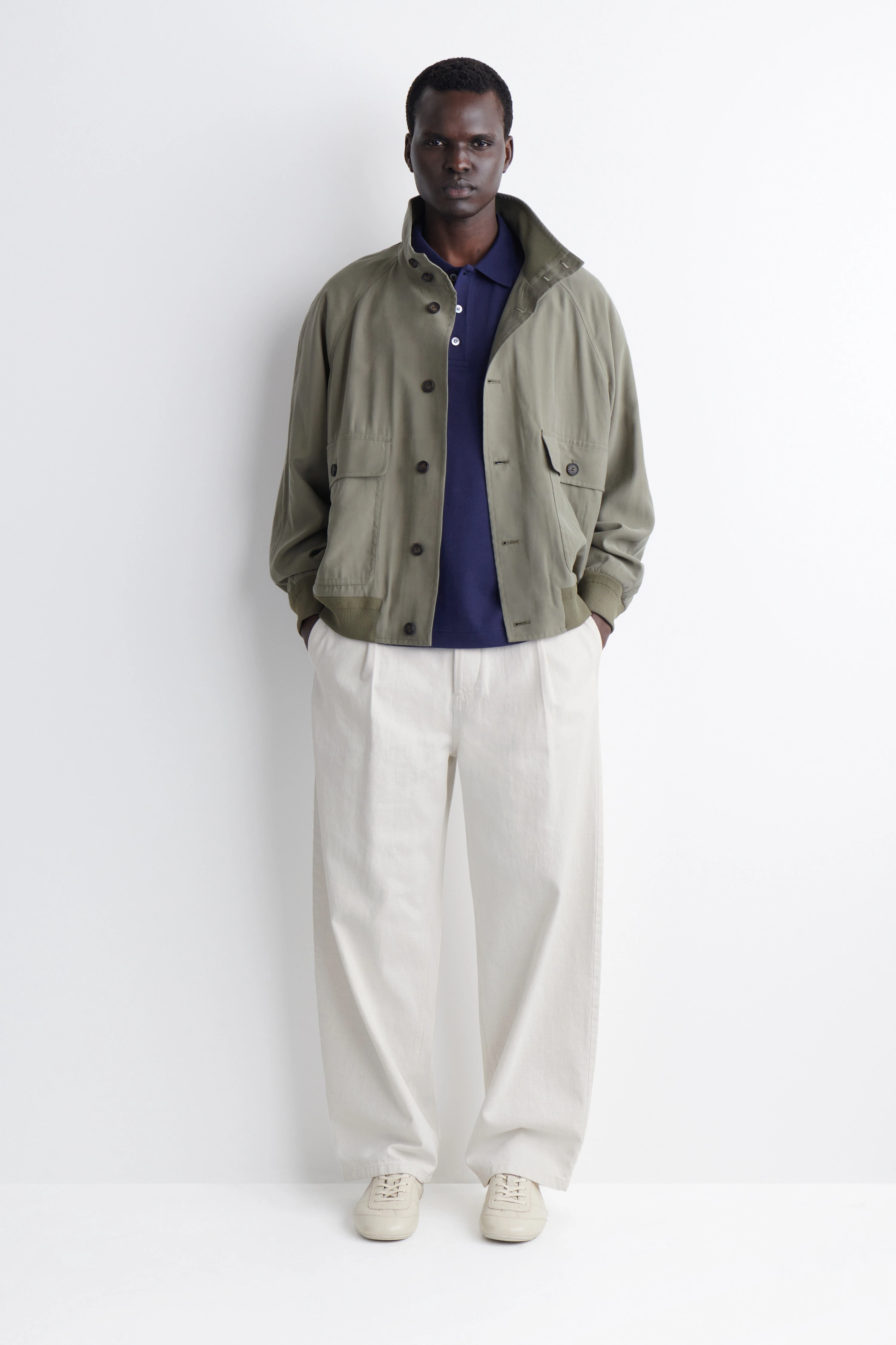 RELAXED COTTON-LINEN POLO SHIRT - 3