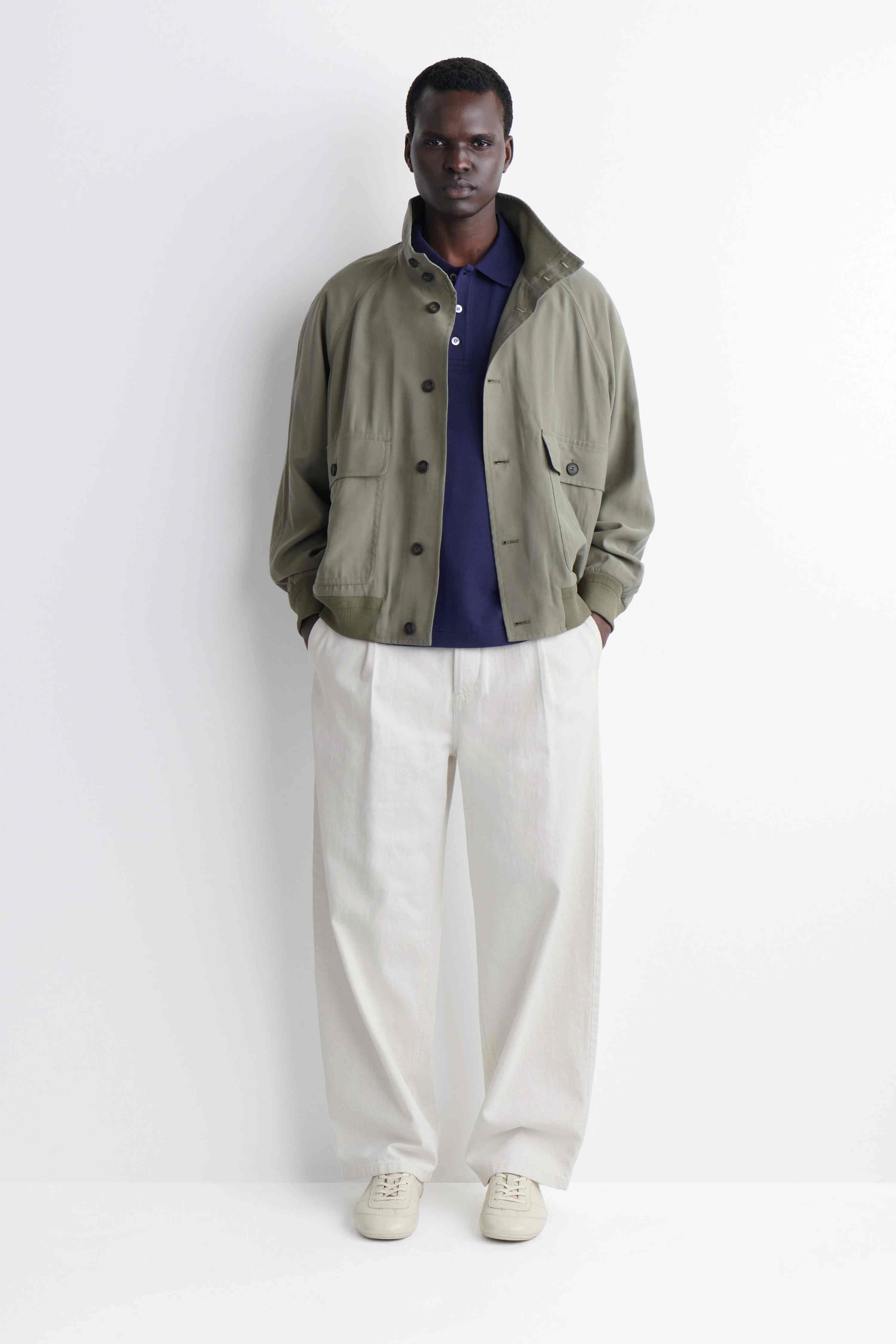 RELAXED COTTON-LINEN POLO SHIRT - 3