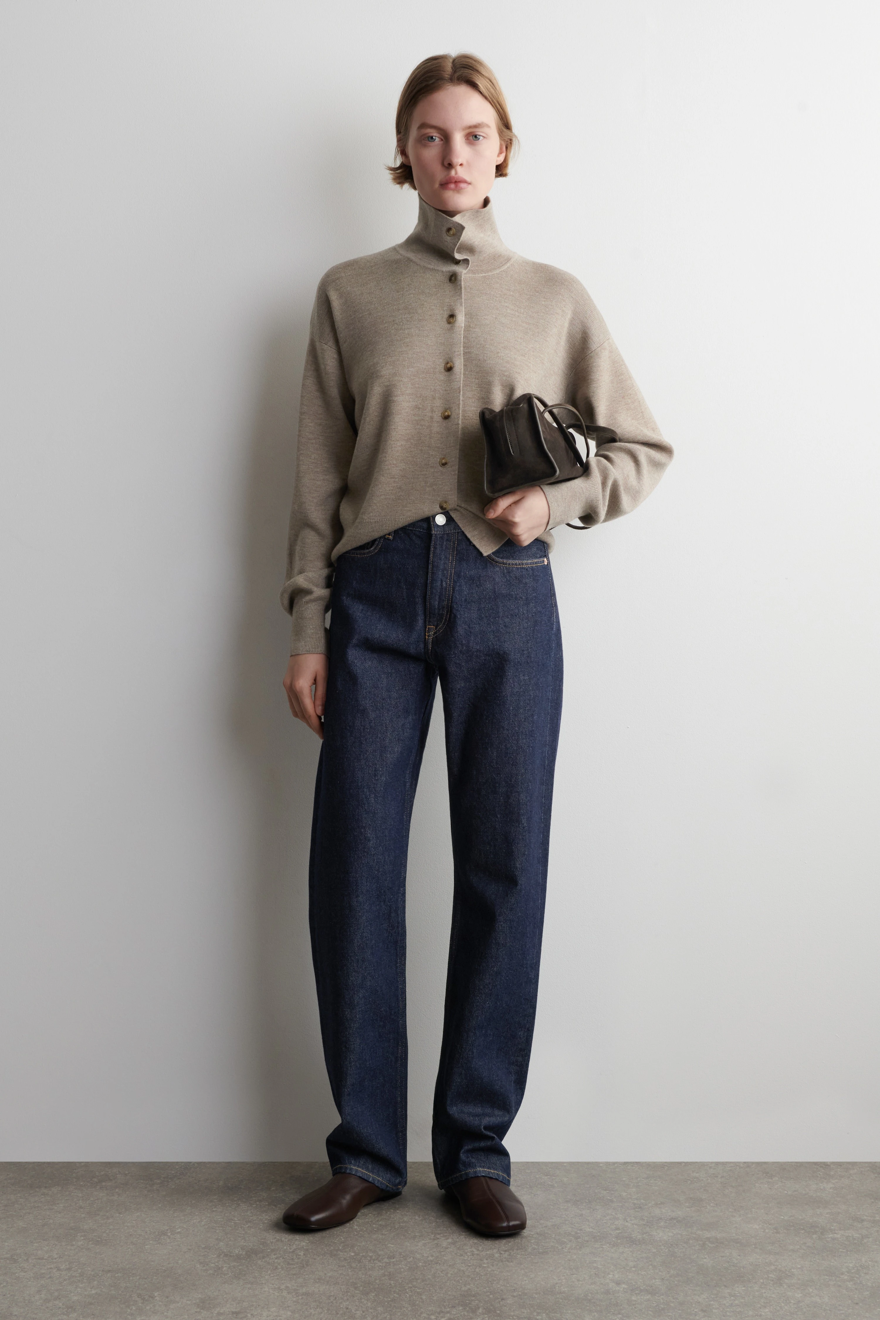 MERINO WOOL FUNNEL-NECK CARDIGAN - 3