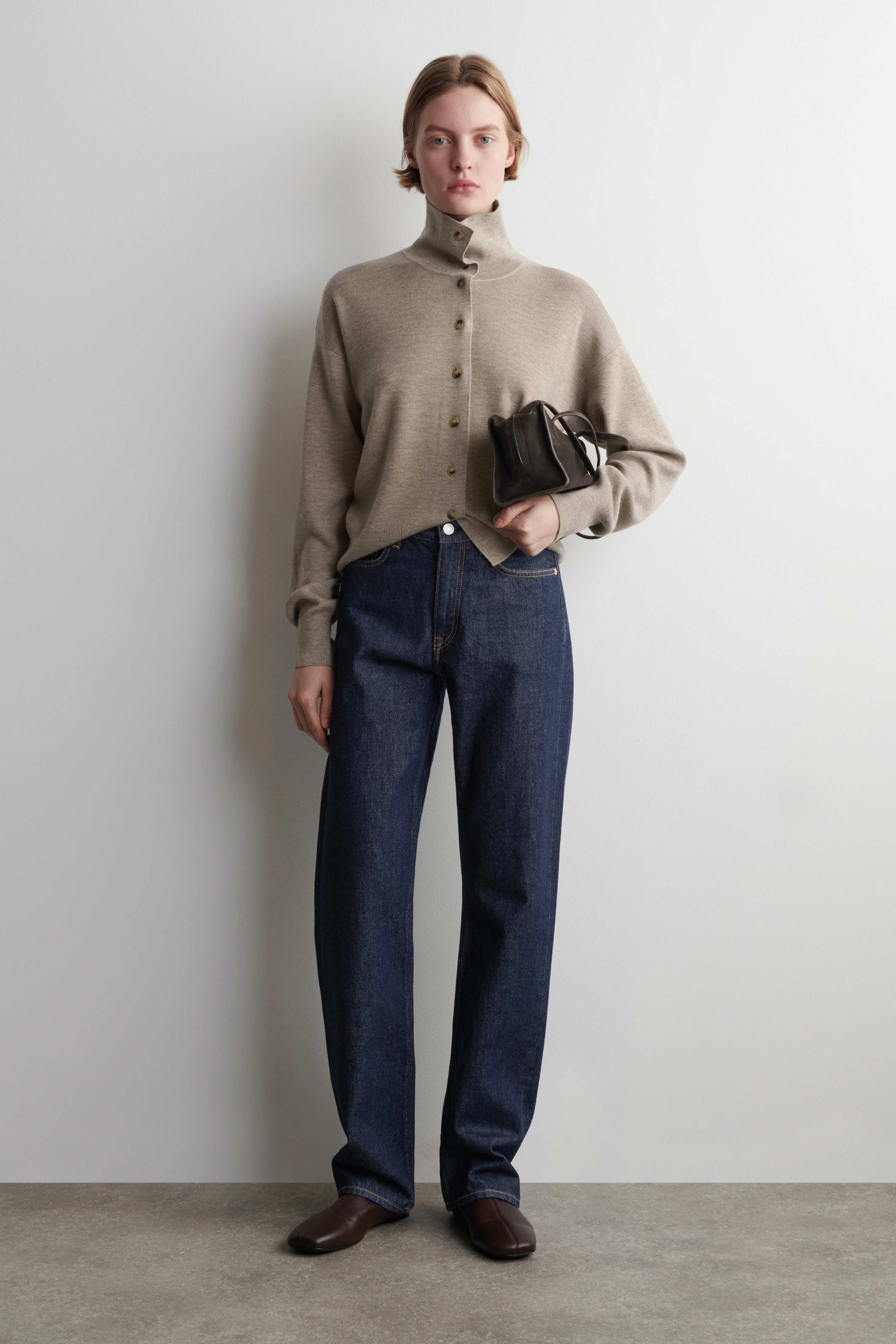 MERINO WOOL FUNNEL-NECK CARDIGAN - 3