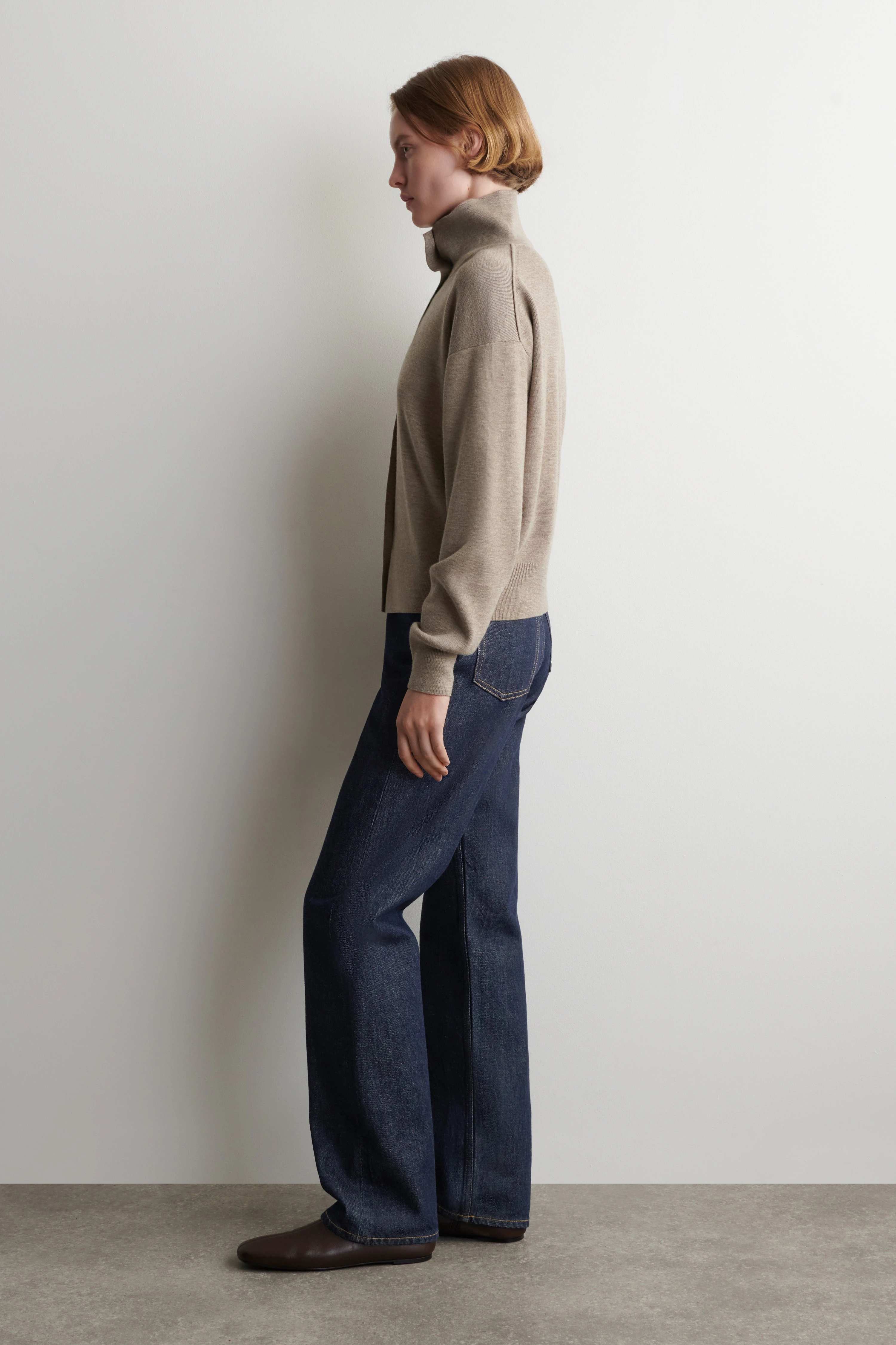 MERINO WOOL FUNNEL-NECK CARDIGAN - 4