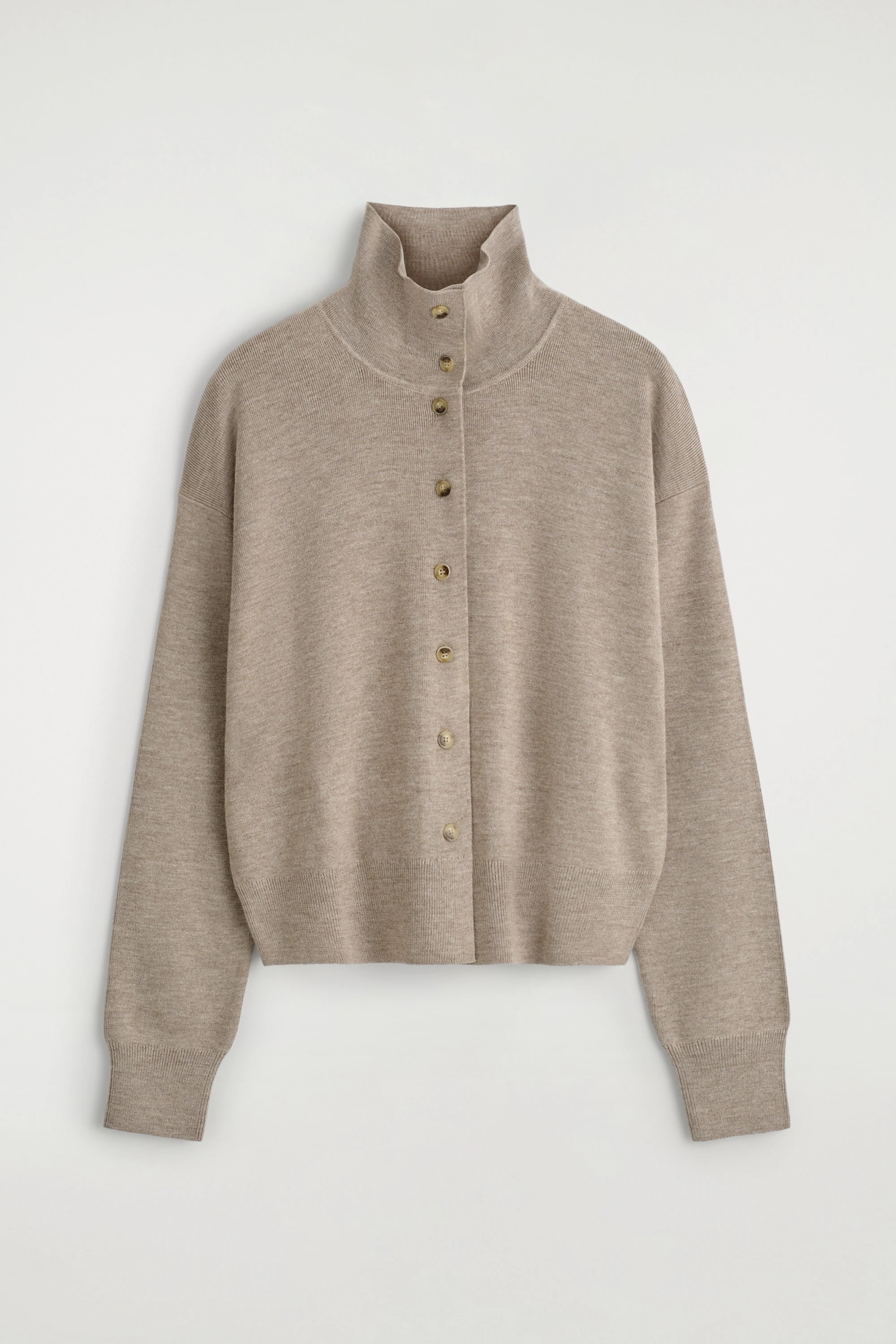 MERINO WOOL FUNNEL-NECK CARDIGAN - 7