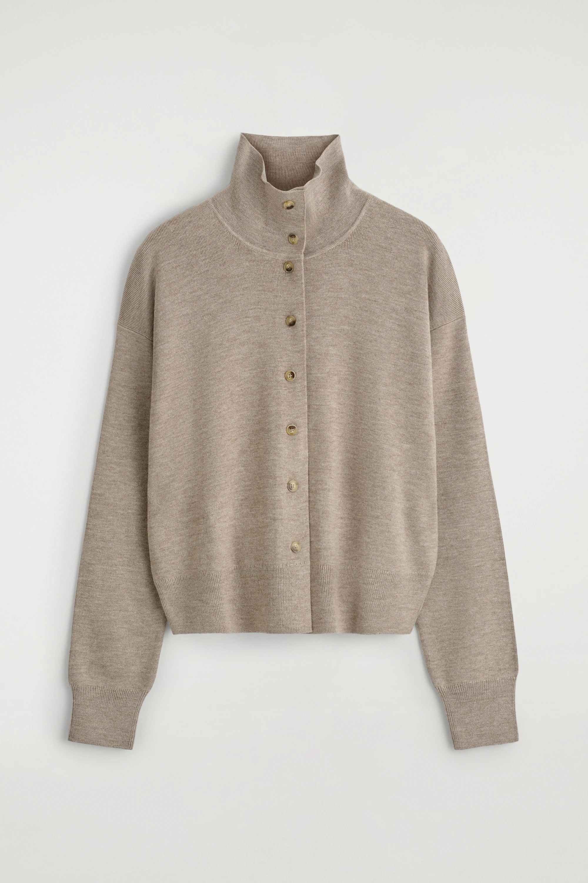 MERINO WOOL FUNNEL-NECK CARDIGAN - 7