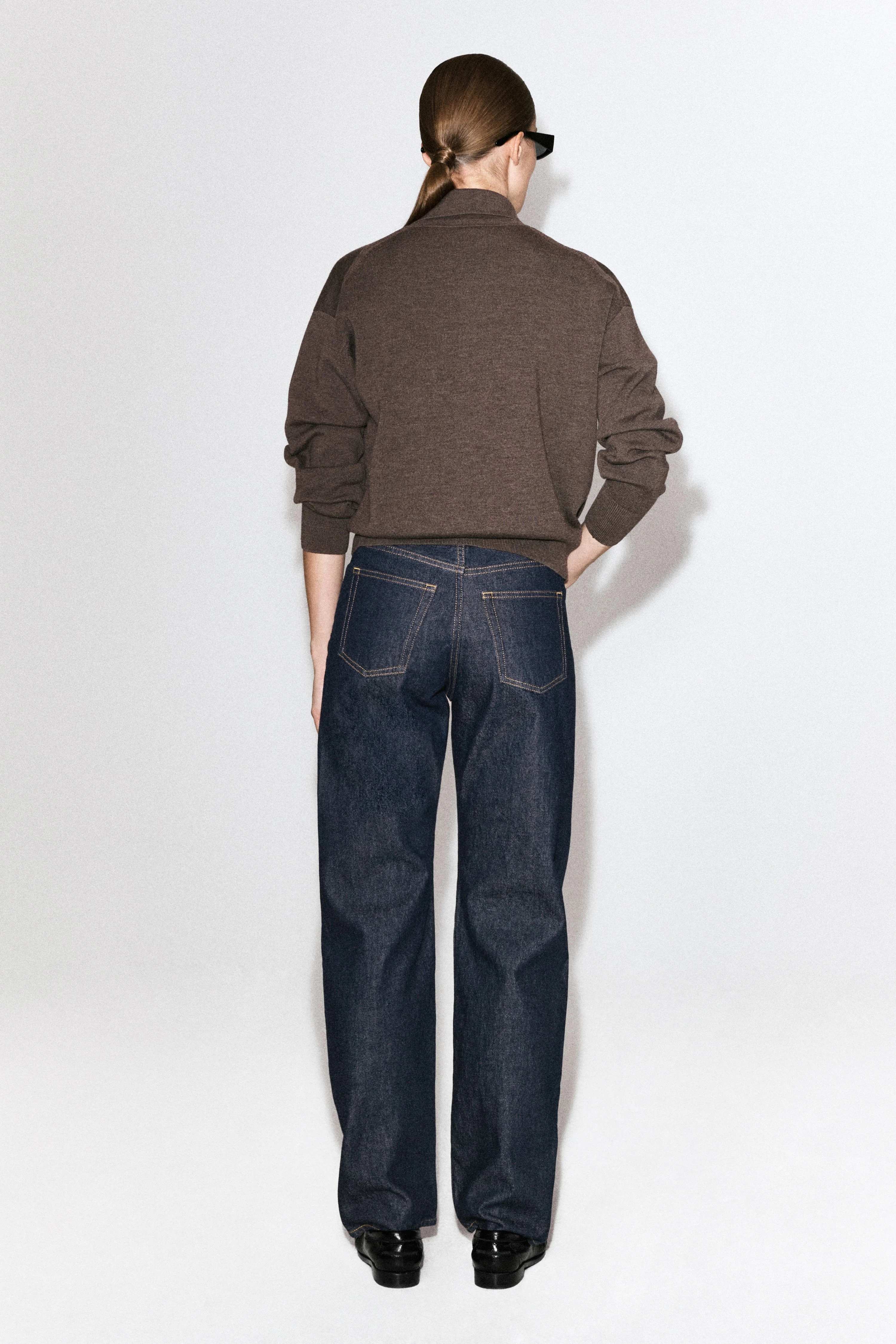 MERINO WOOL FUNNEL-NECK CARDIGAN