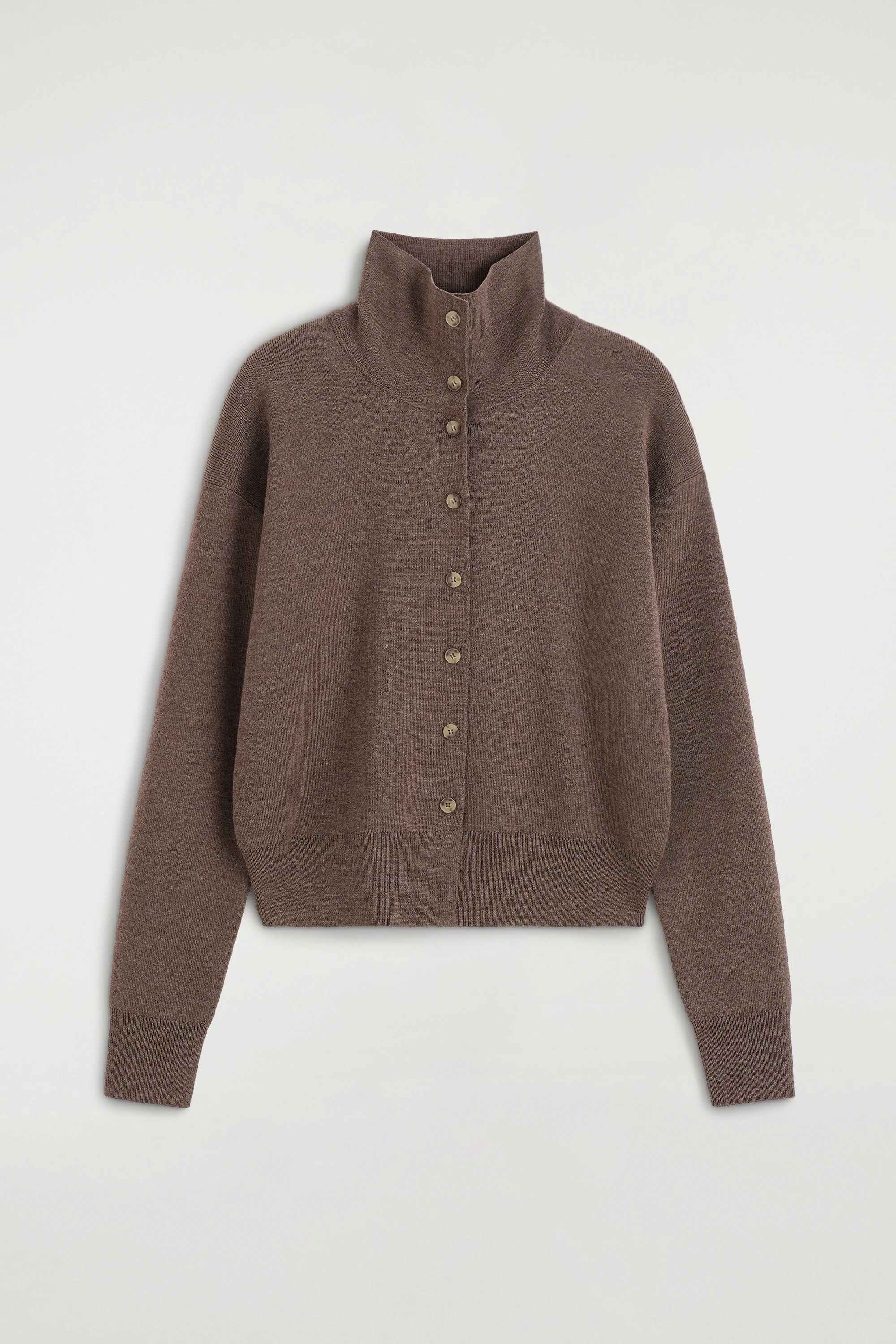 MERINO WOOL FUNNEL-NECK CARDIGAN - 7