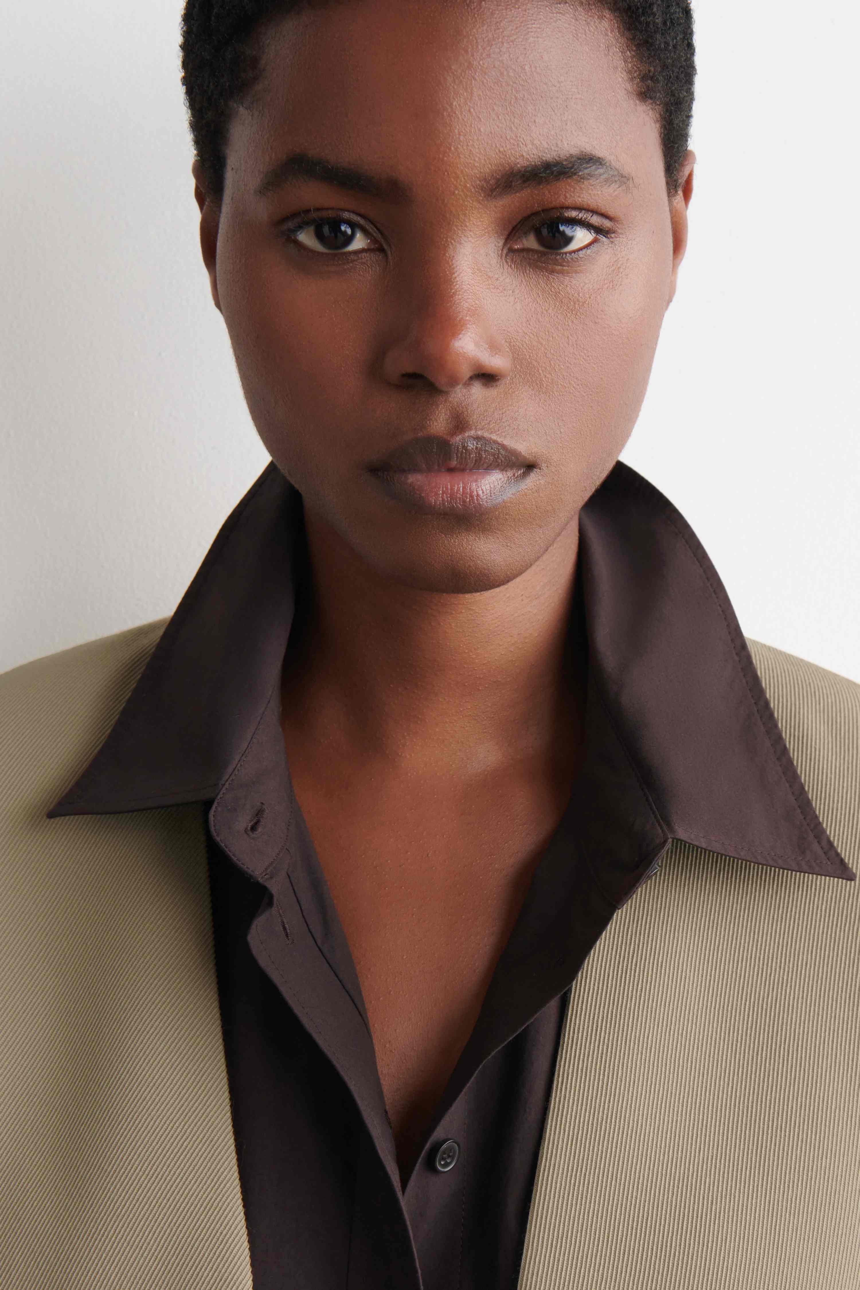 COLLARLESS WOOL-TWILL BLAZER - 6