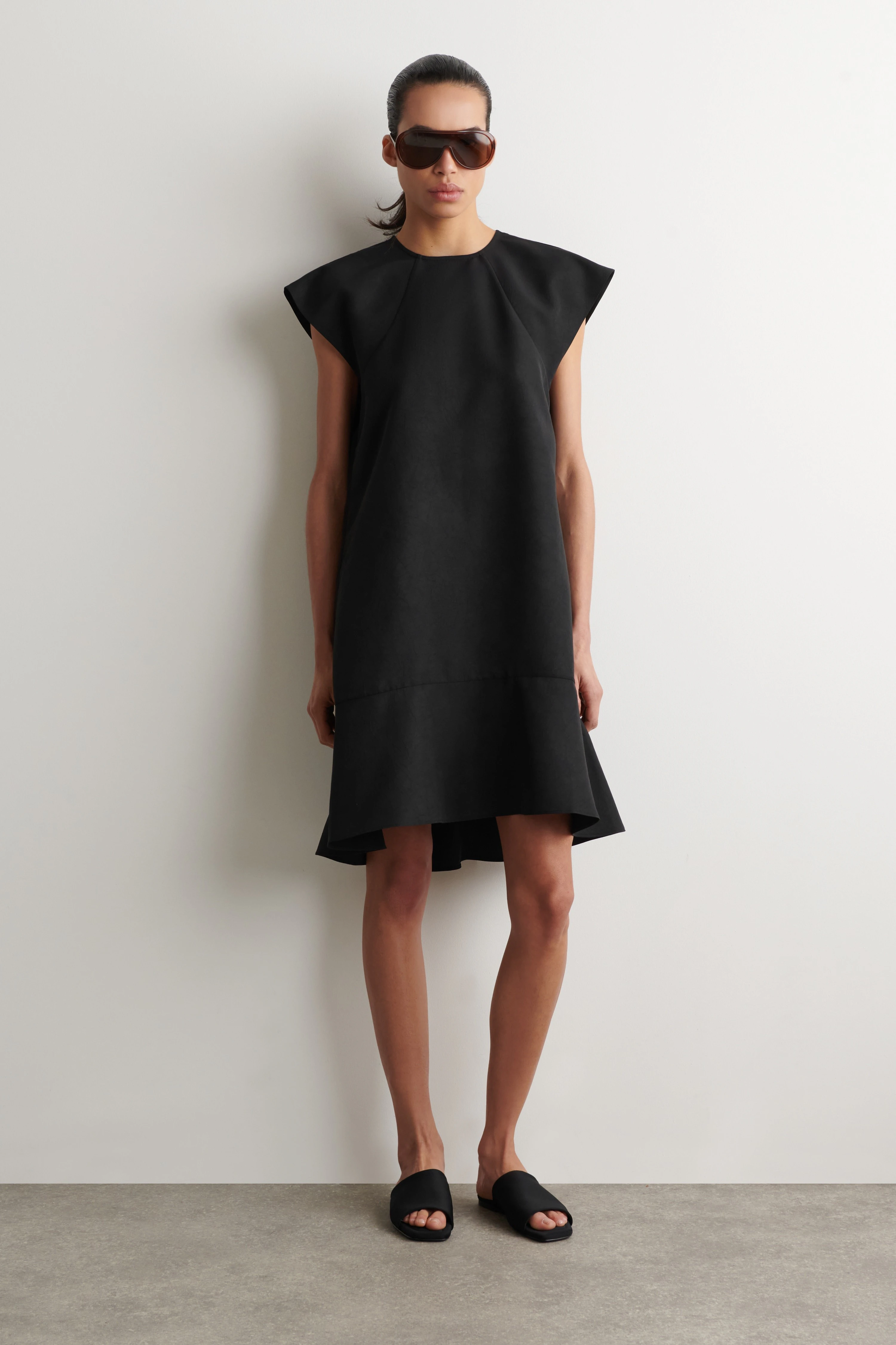 FLARED CAP-SLEEVE MINI DRESS - 1