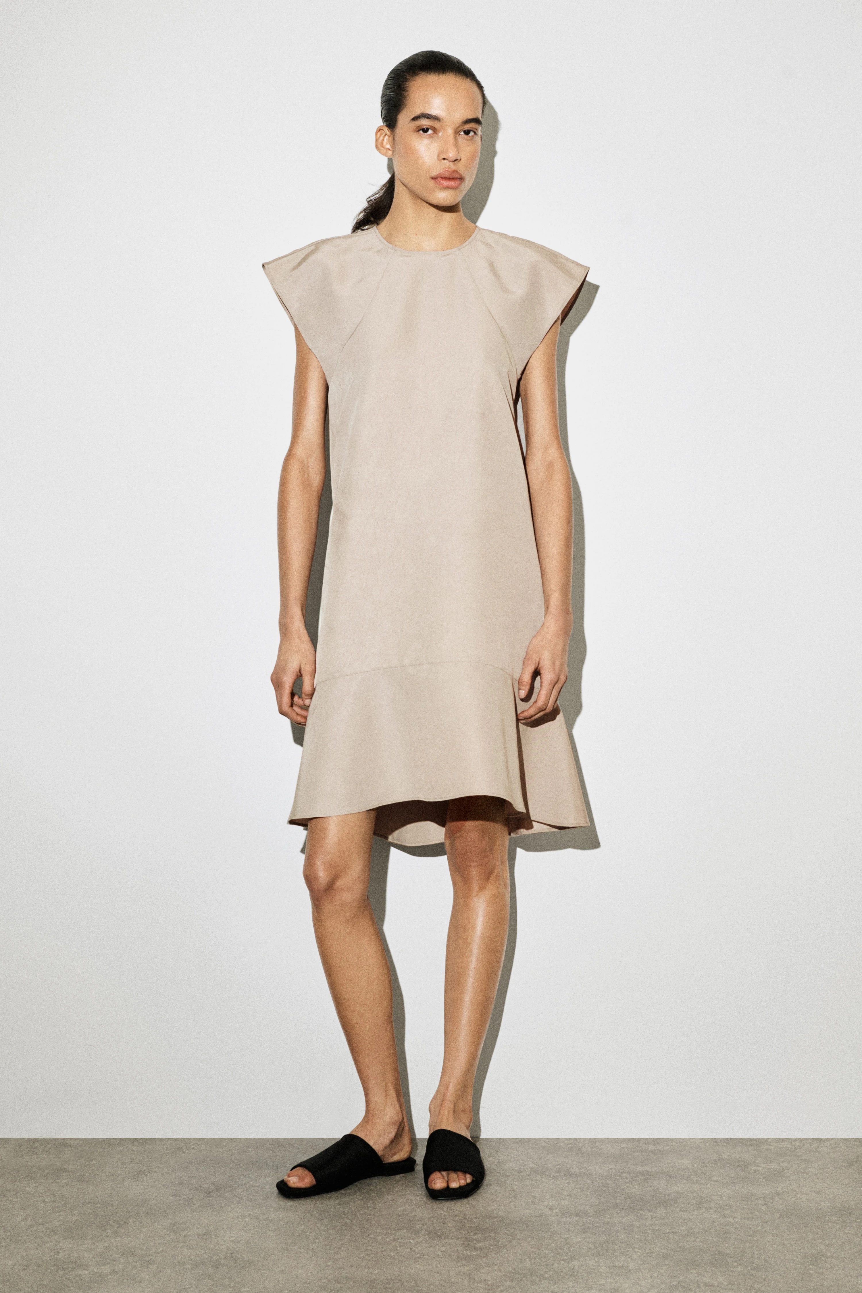 FLARED CAP-SLEEVE MINI DRESS