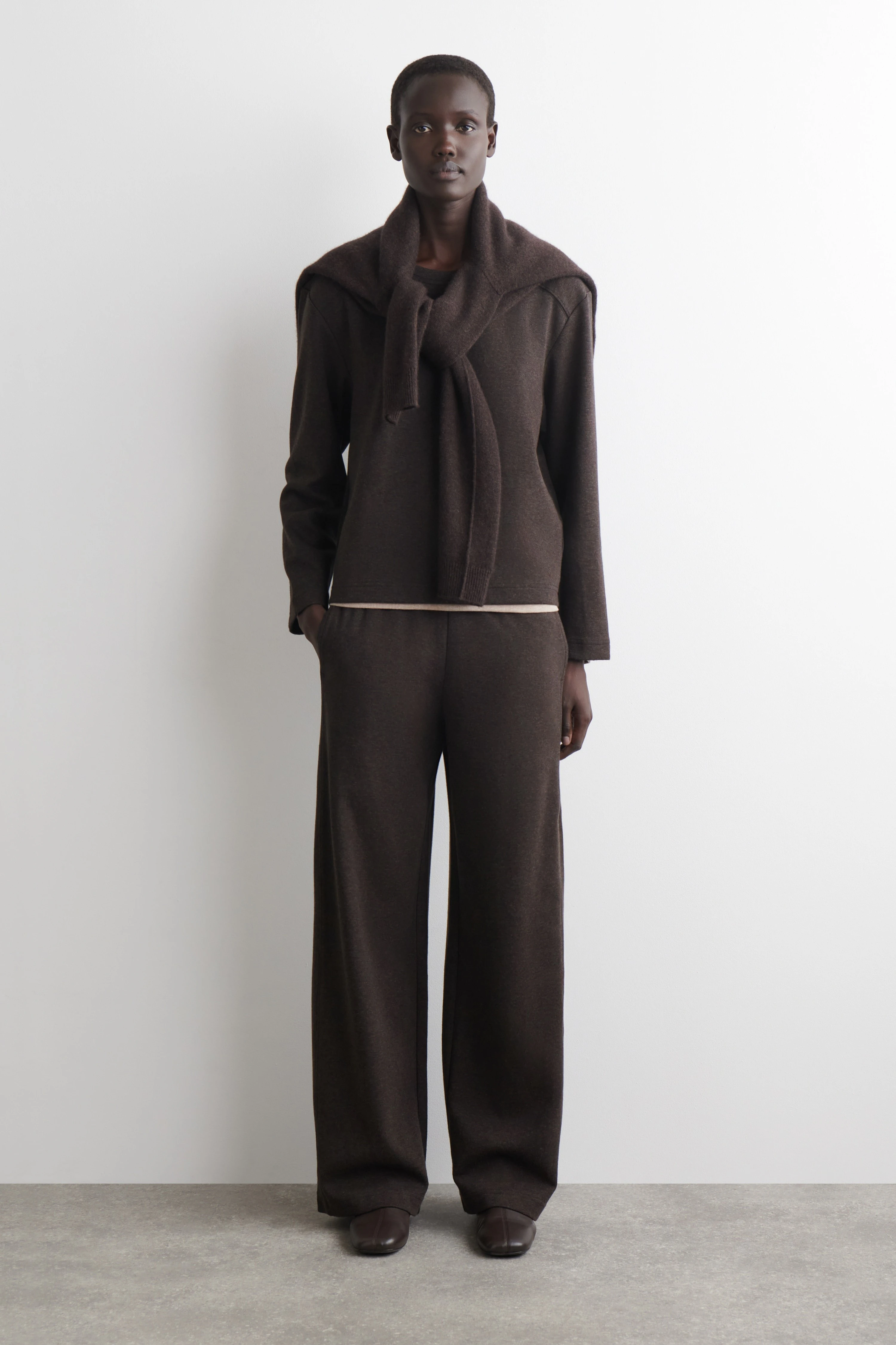 WIDE-LEG COTTON JOGGERS - 1