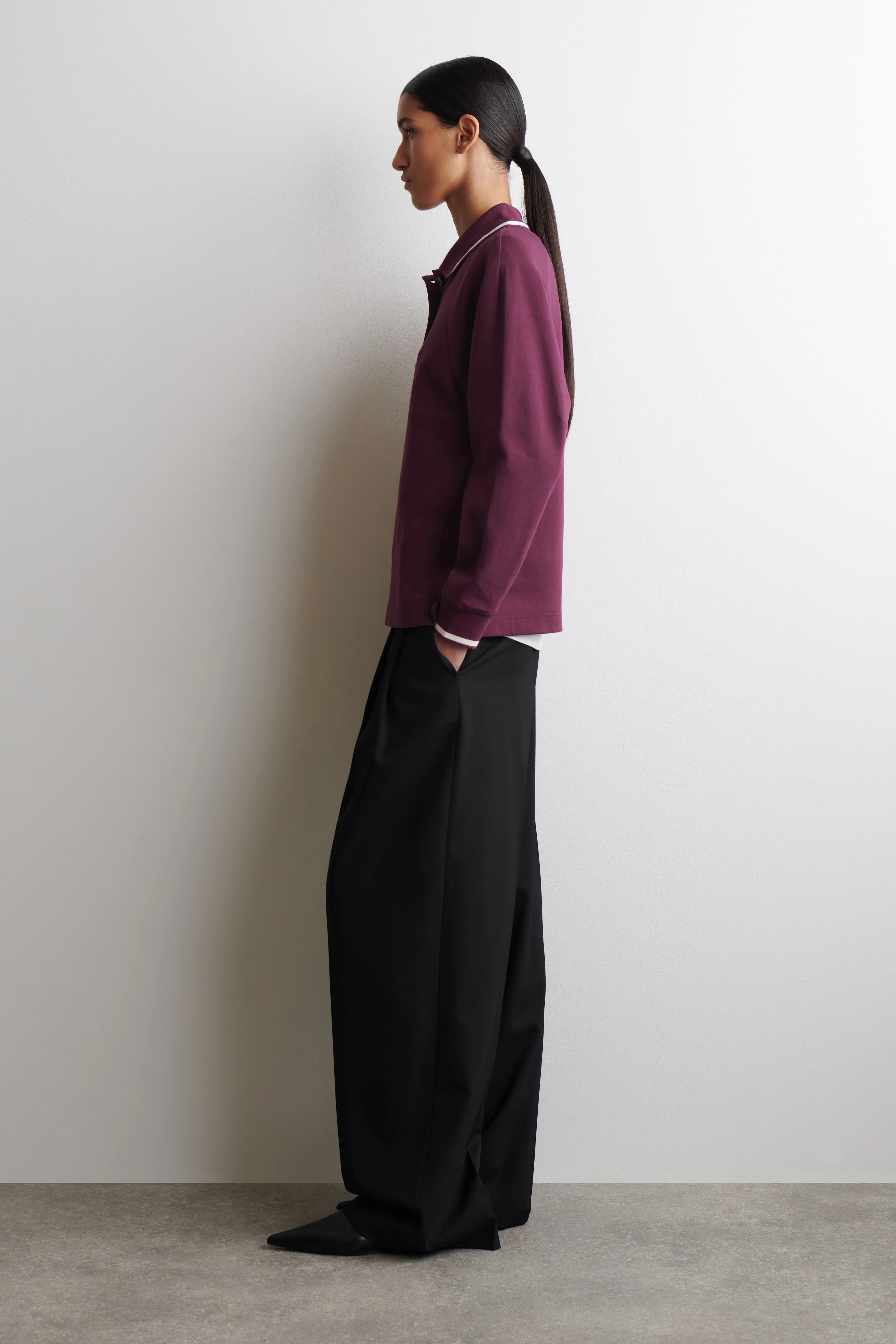 CONTRAST-TIPPED COTTON POLO TOP - 4