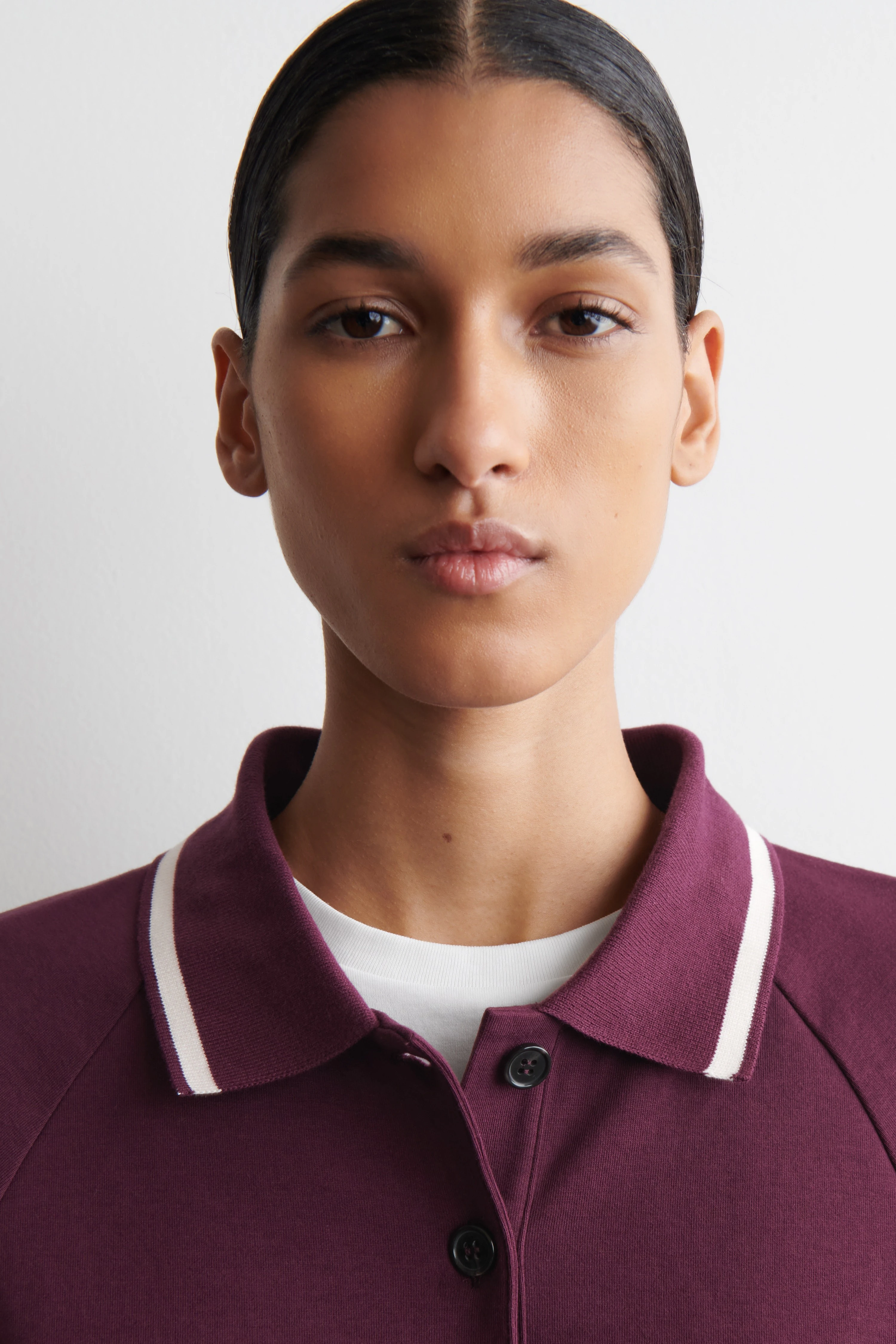 CONTRAST-TIPPED COTTON POLO TOP - 5