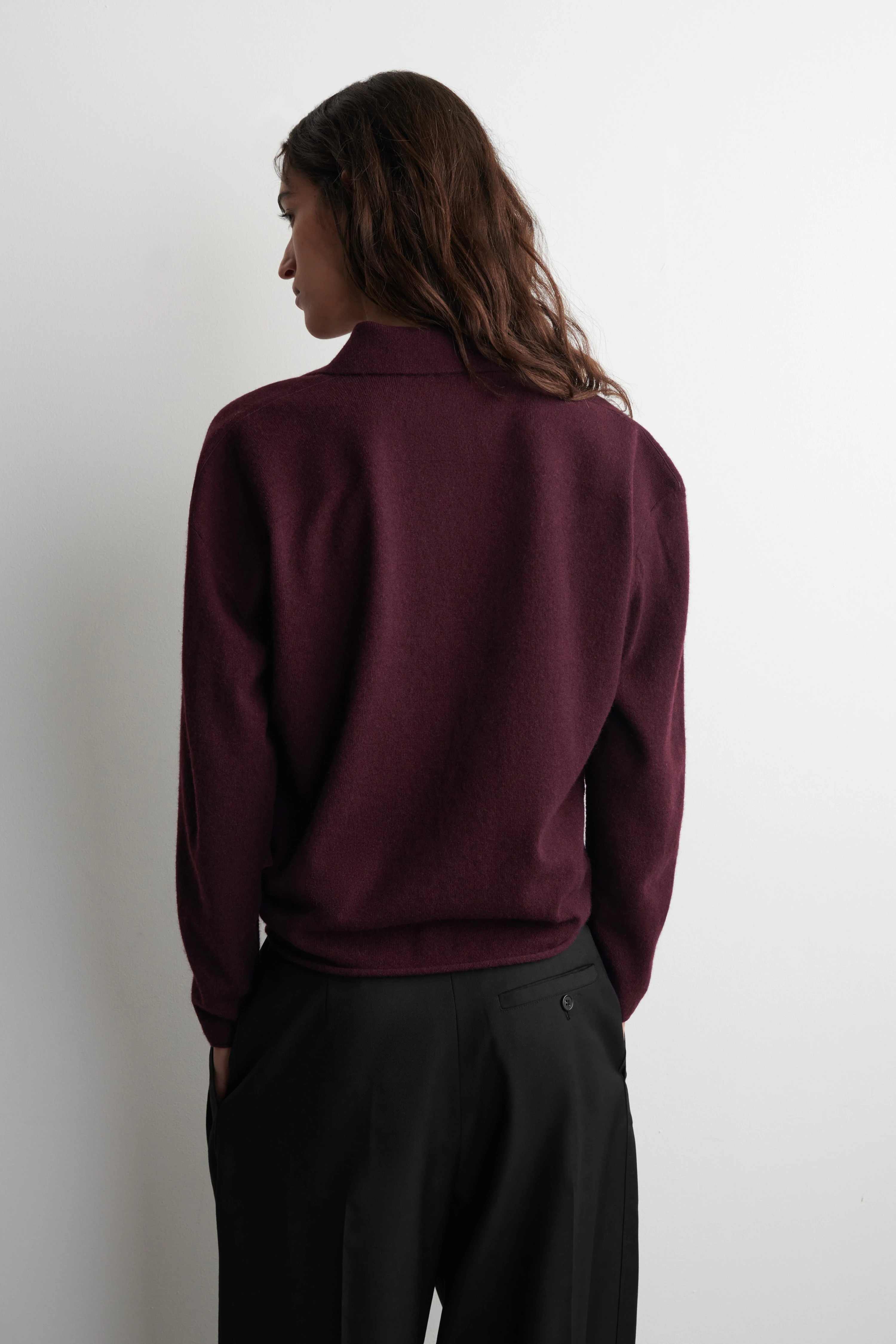 MERINO WOOL-YAK ZIP-UP POLO SHIRT - 2