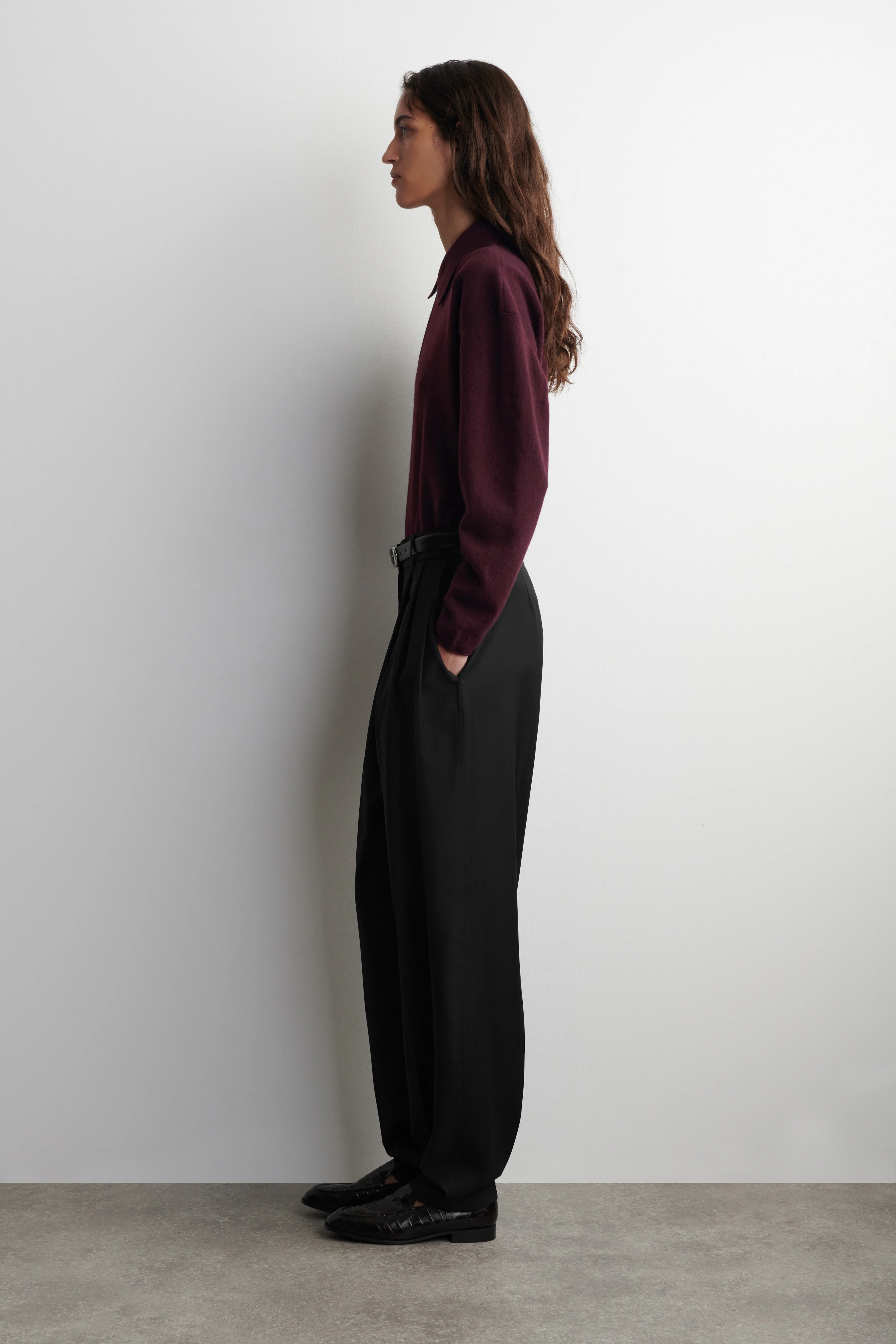 MERINO WOOL-YAK ZIP-UP POLO SHIRT - 4