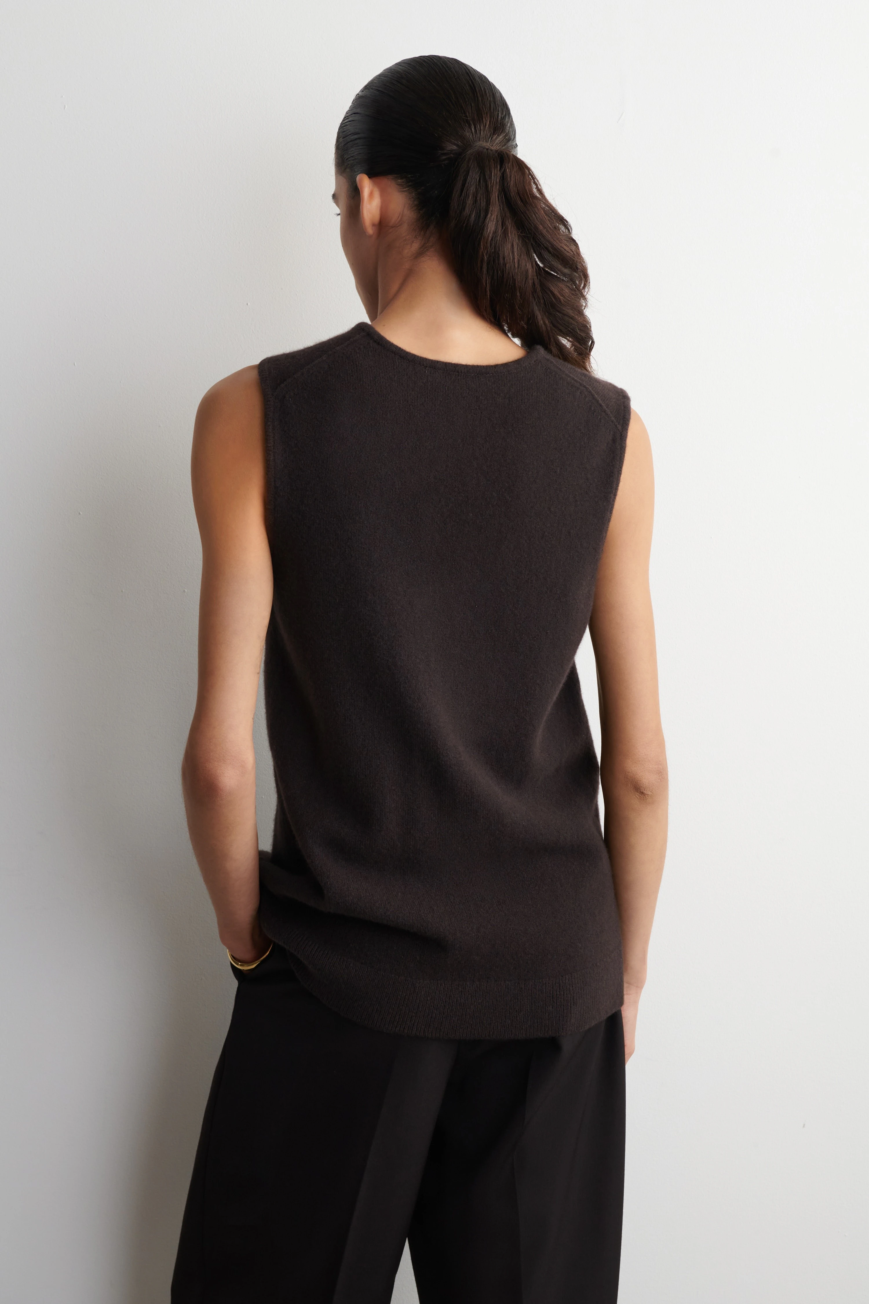 WOOL V-NECK TUNIC VEST