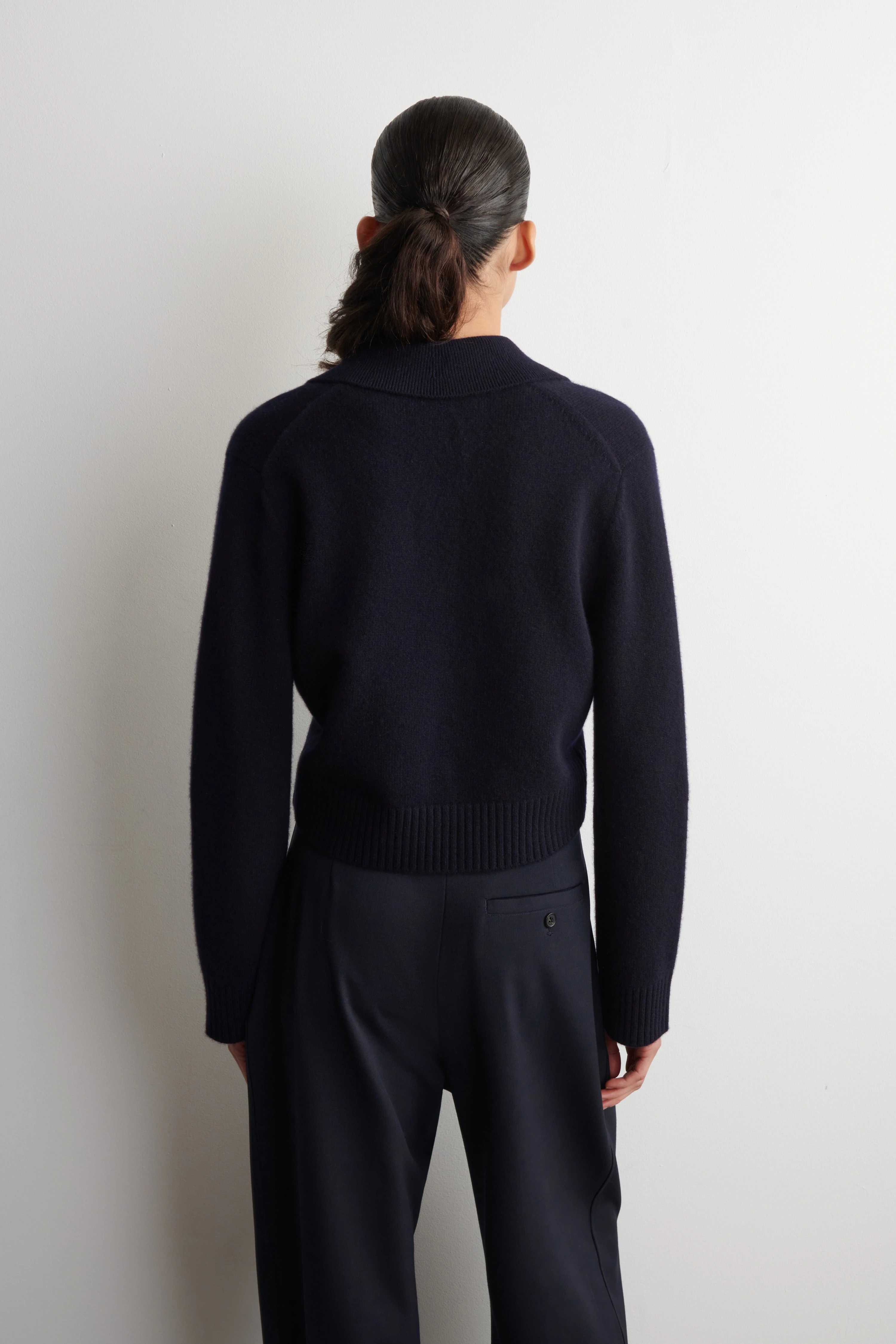 COLLARED MERINO WOOL CARDIGAN - 2