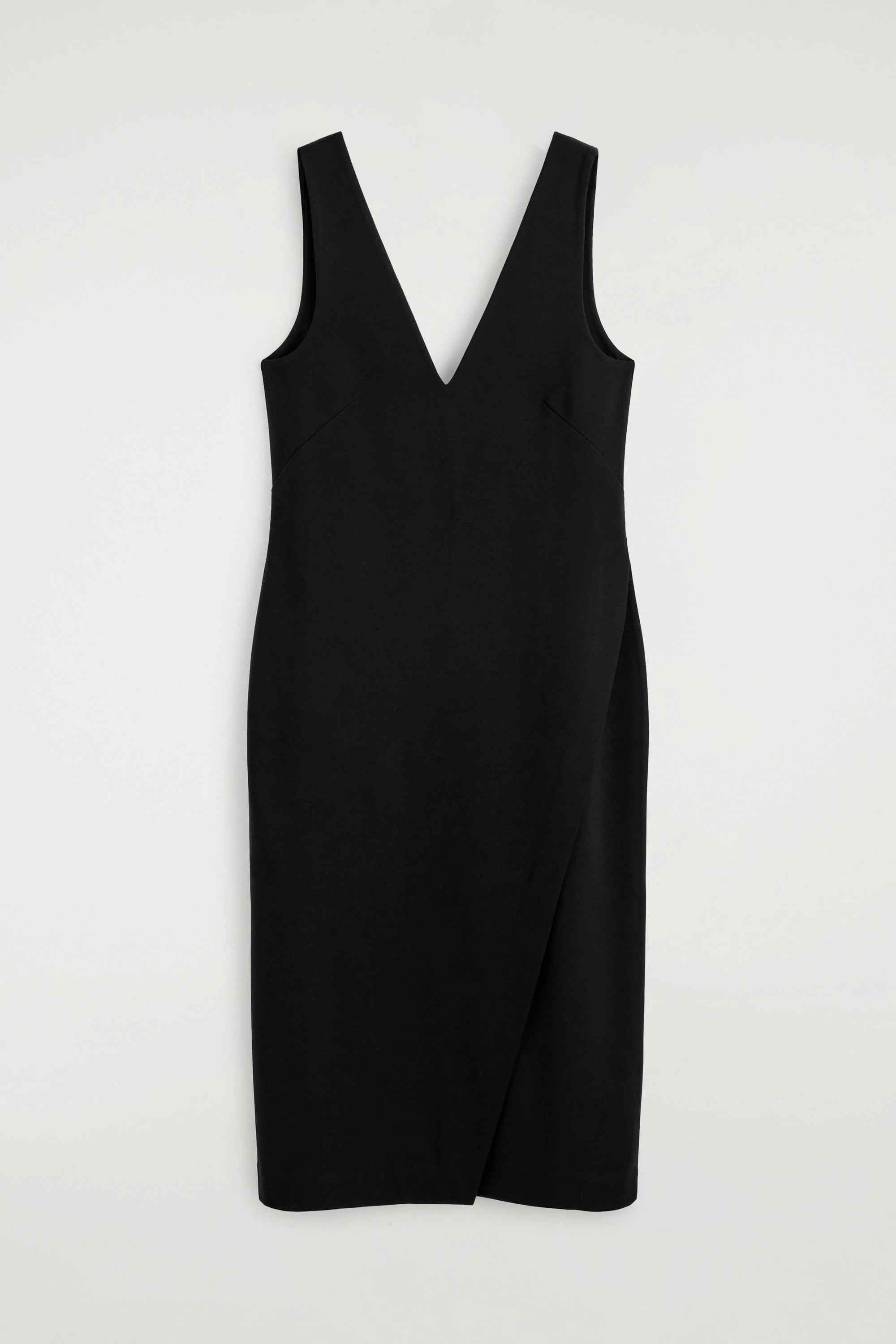V-NECK WRAPPED MIDI DRESS - 5