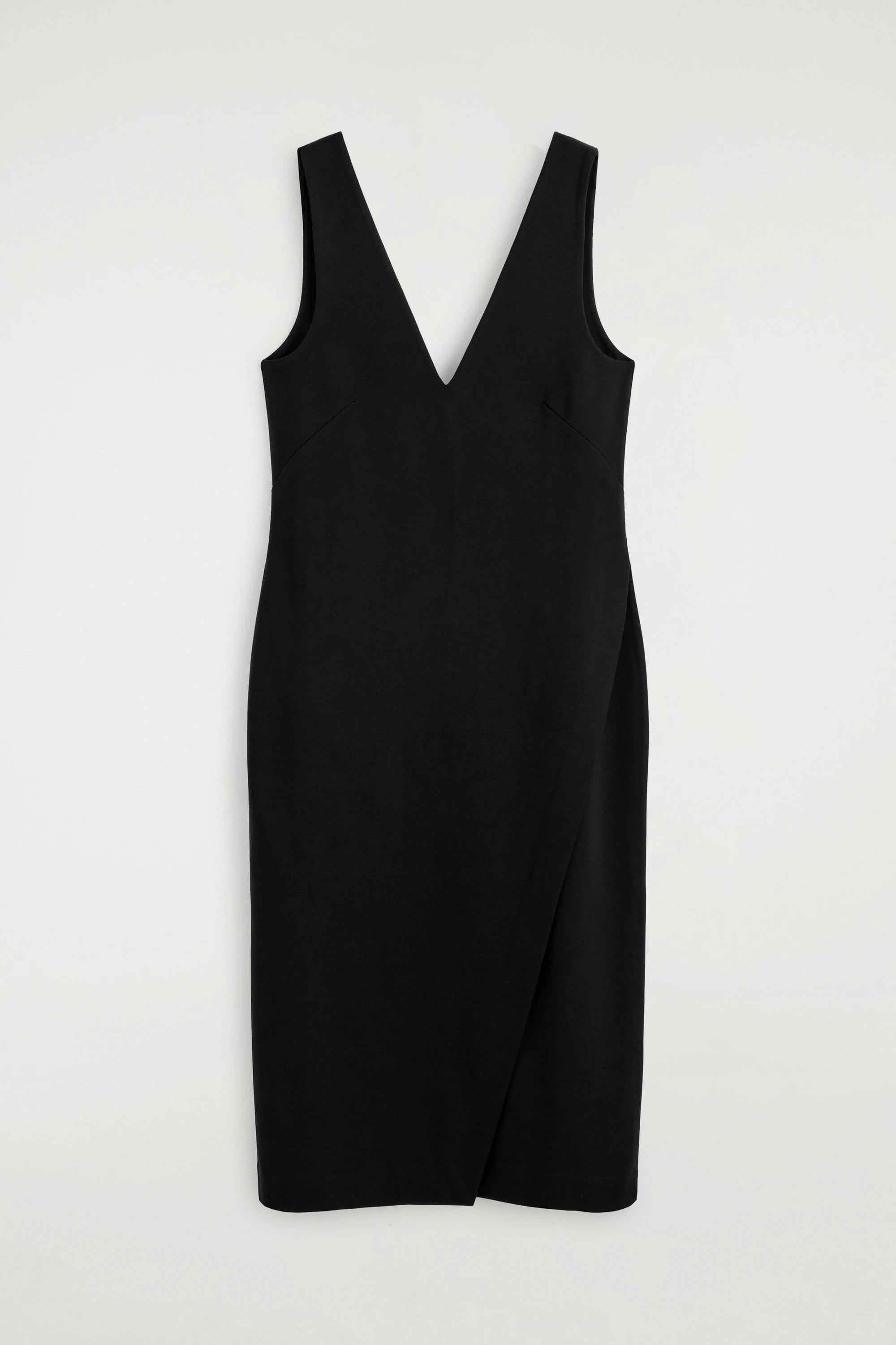 V-NECK WRAPPED MIDI DRESS - 5