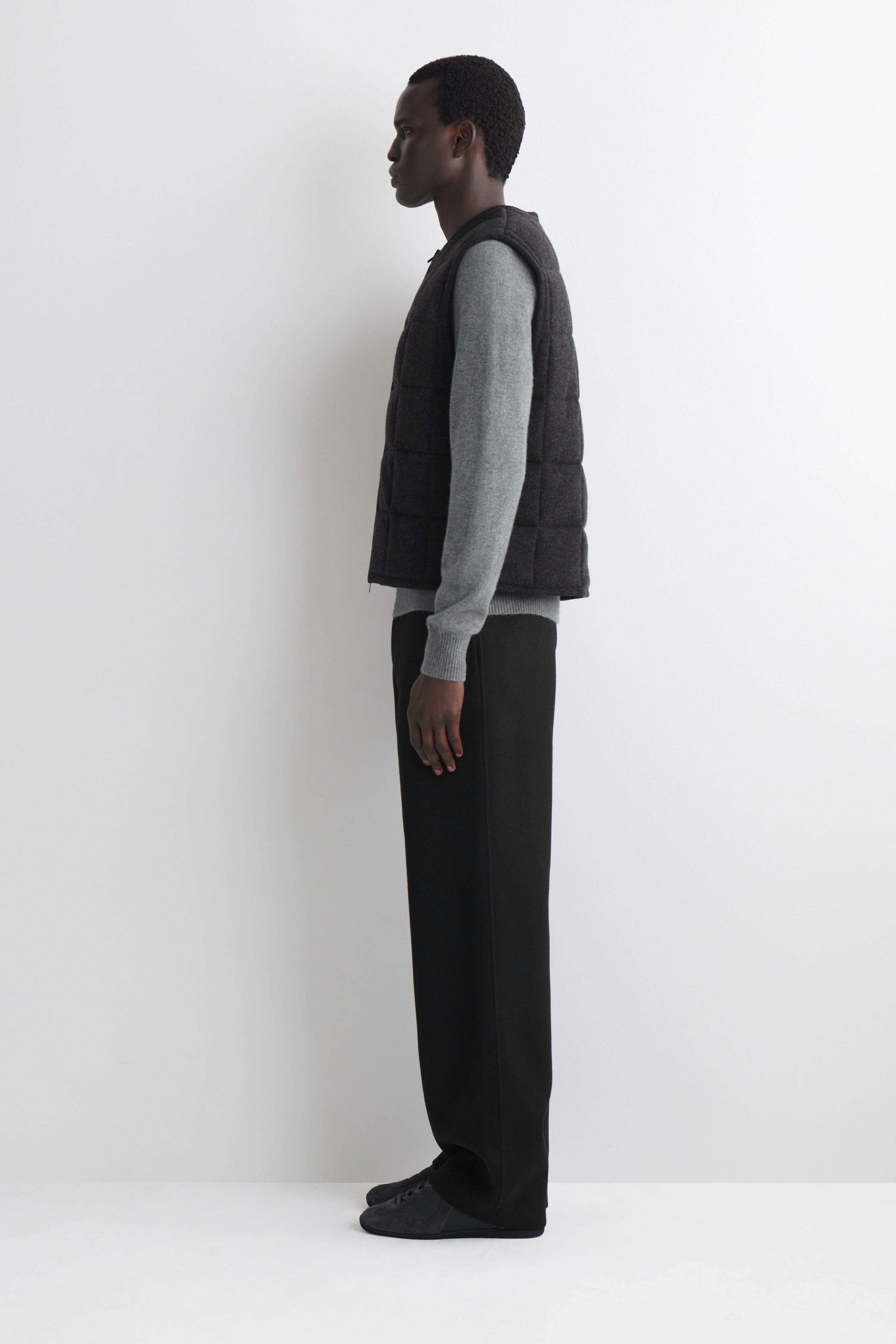 PADDED QUILTED KNITTED MERINO WOOL GILET - 3