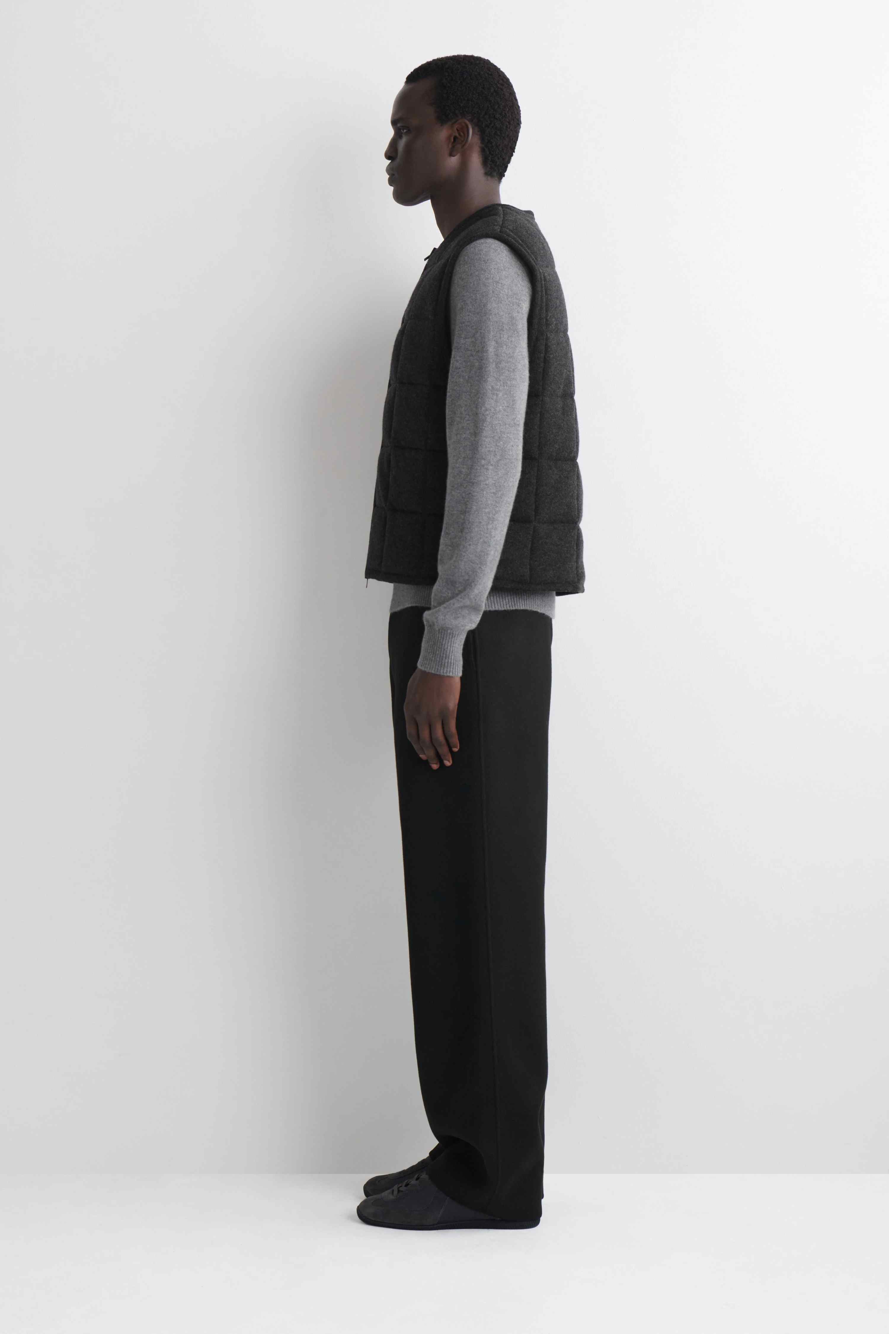 PADDED QUILTED KNITTED MERINO WOOL GILET - 3