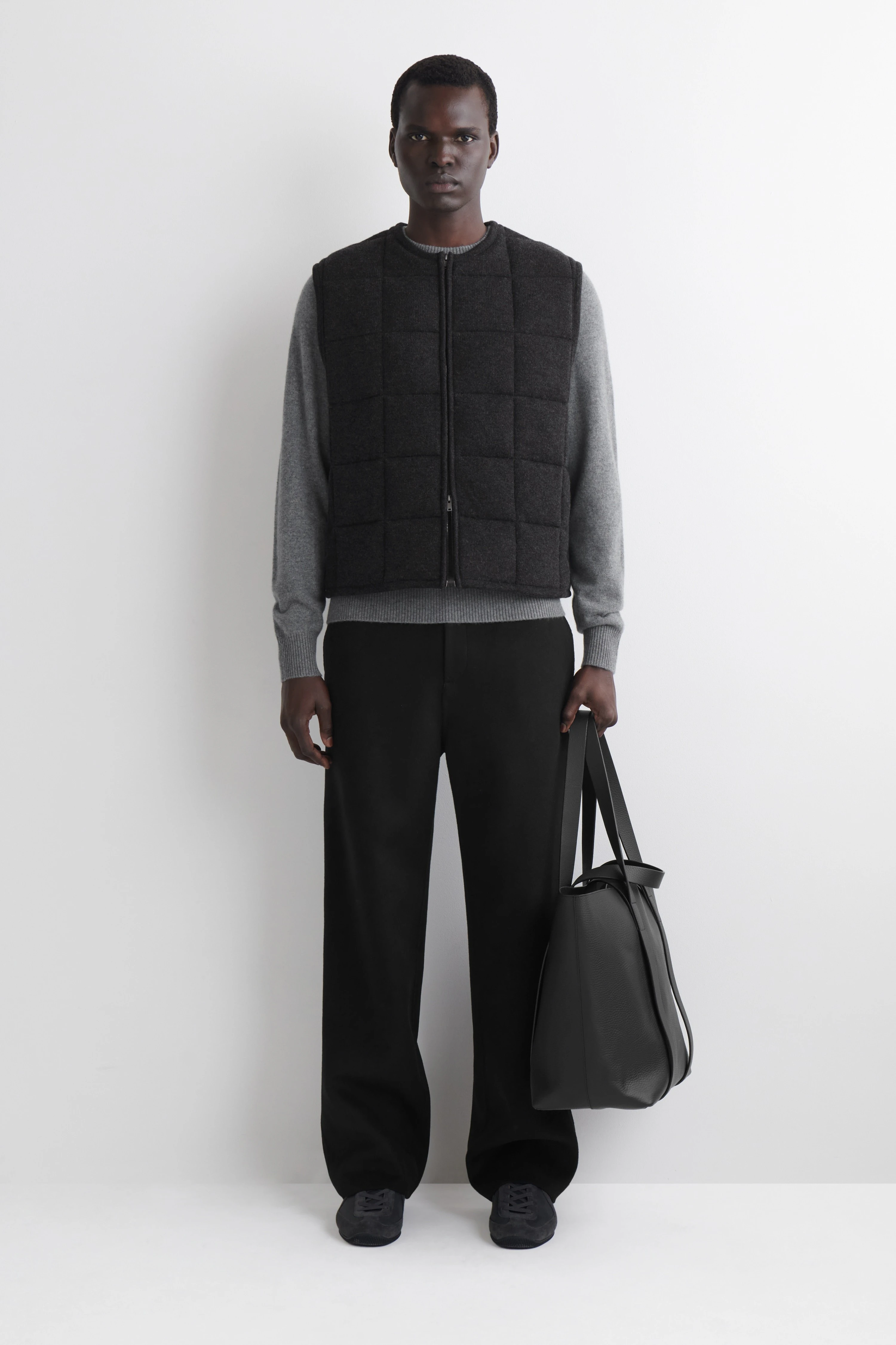 PADDED QUILTED KNITTED MERINO WOOL GILET - 4