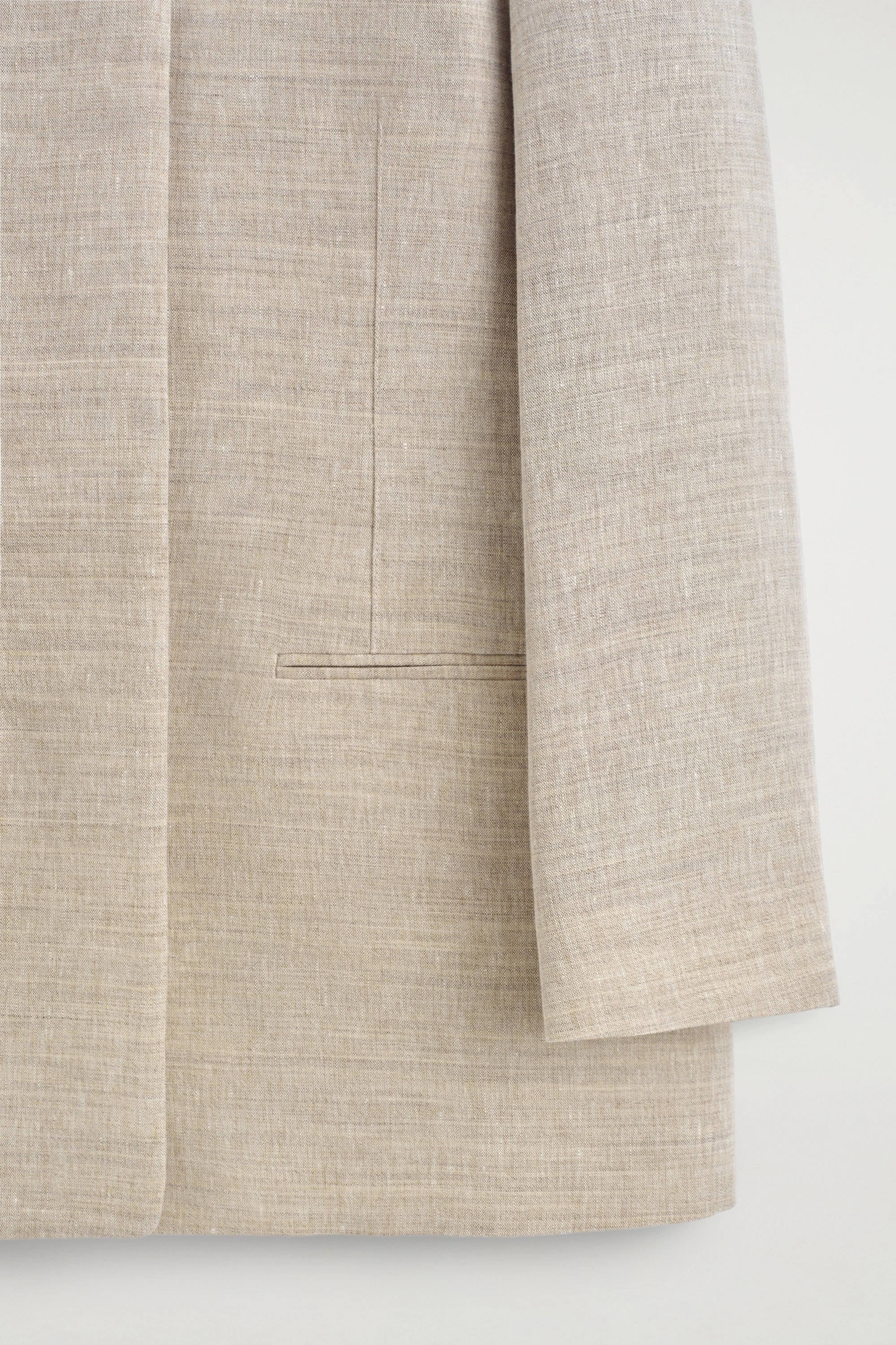 STRUCTURED COLLARLESS LINEN BLAZER - 7