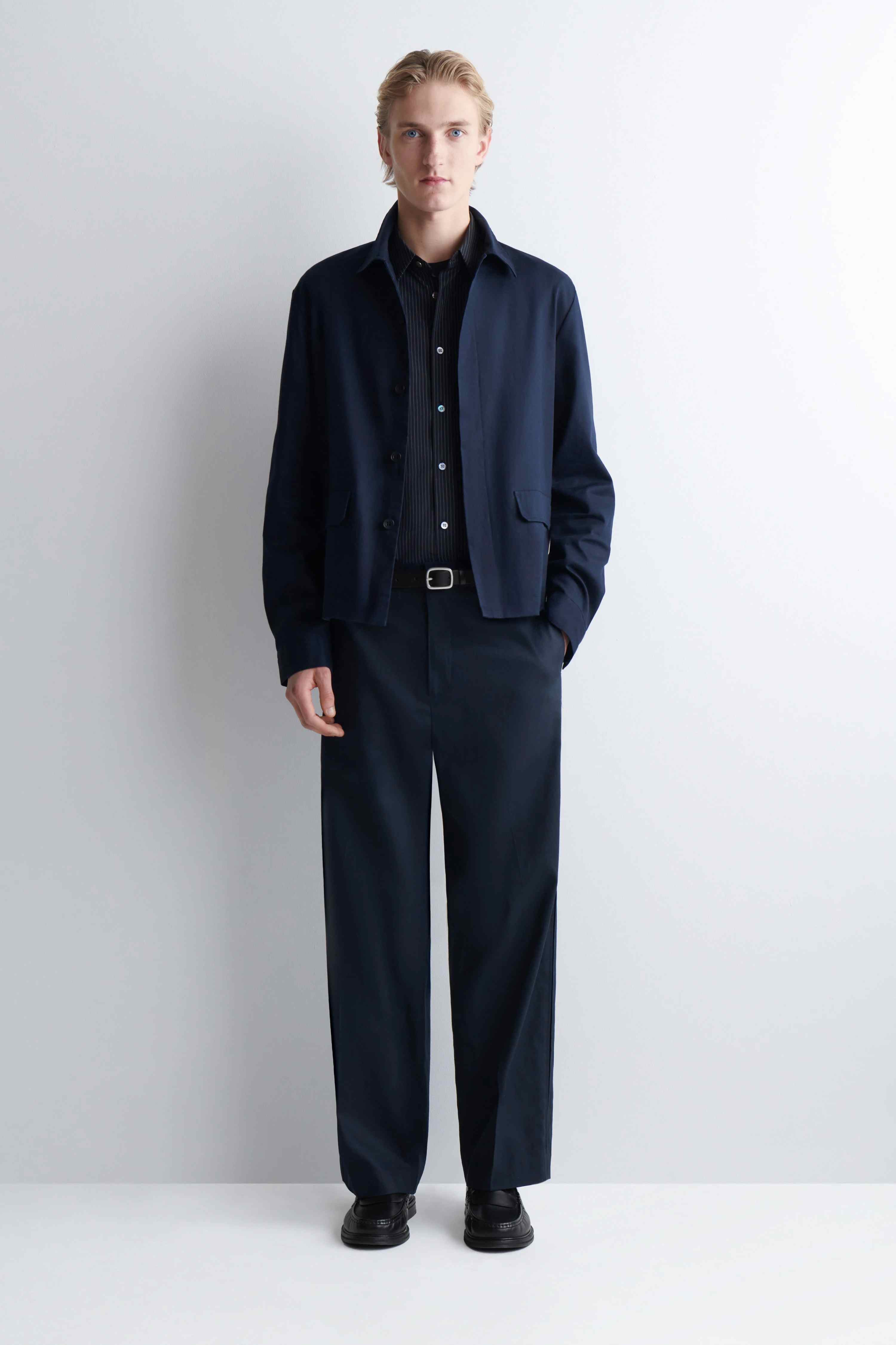 COTTON-LINEN RELAXED-FIT STRAIGHT-LEG TROUSERS - 1