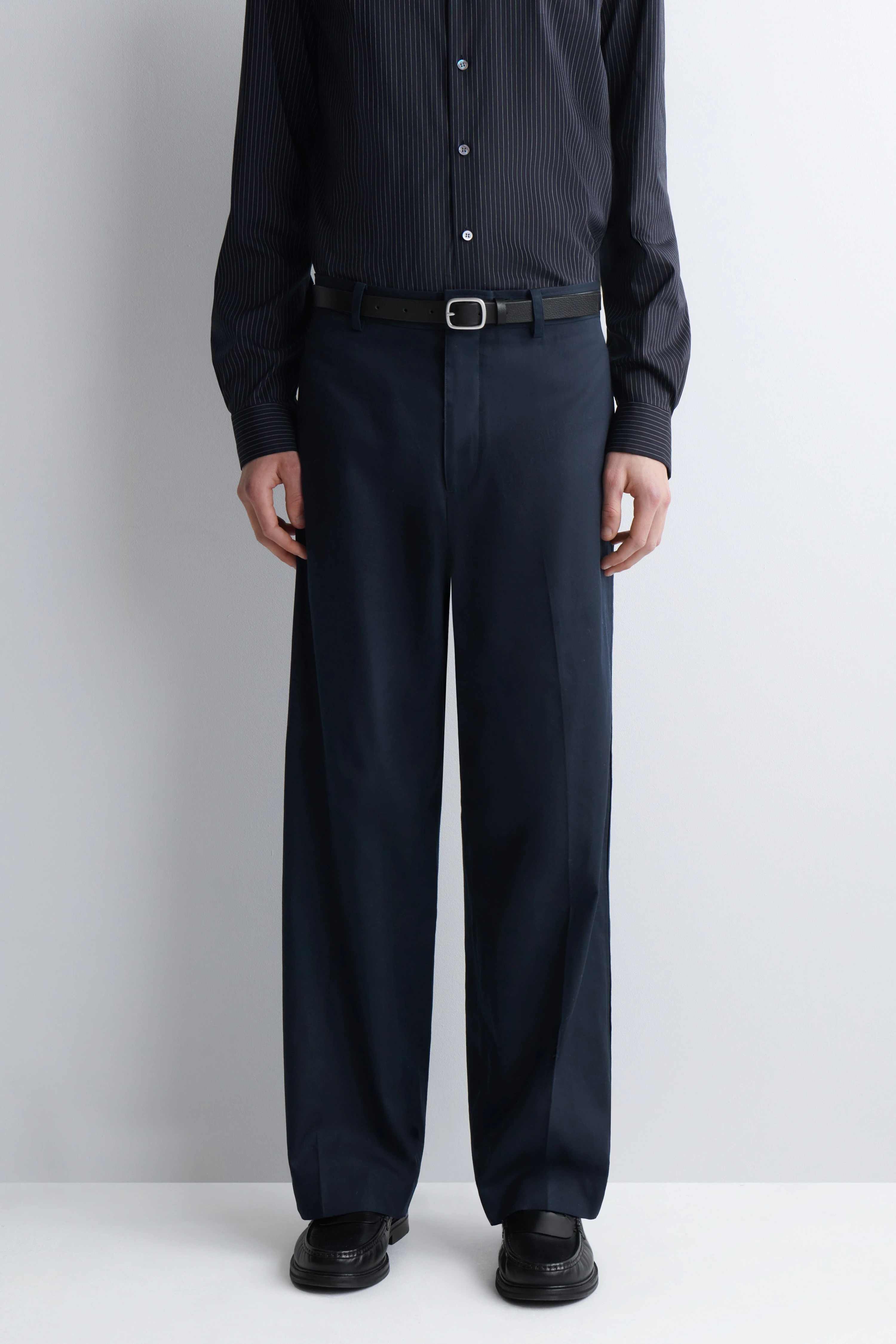 COTTON-LINEN RELAXED-FIT STRAIGHT-LEG TROUSERS - 5