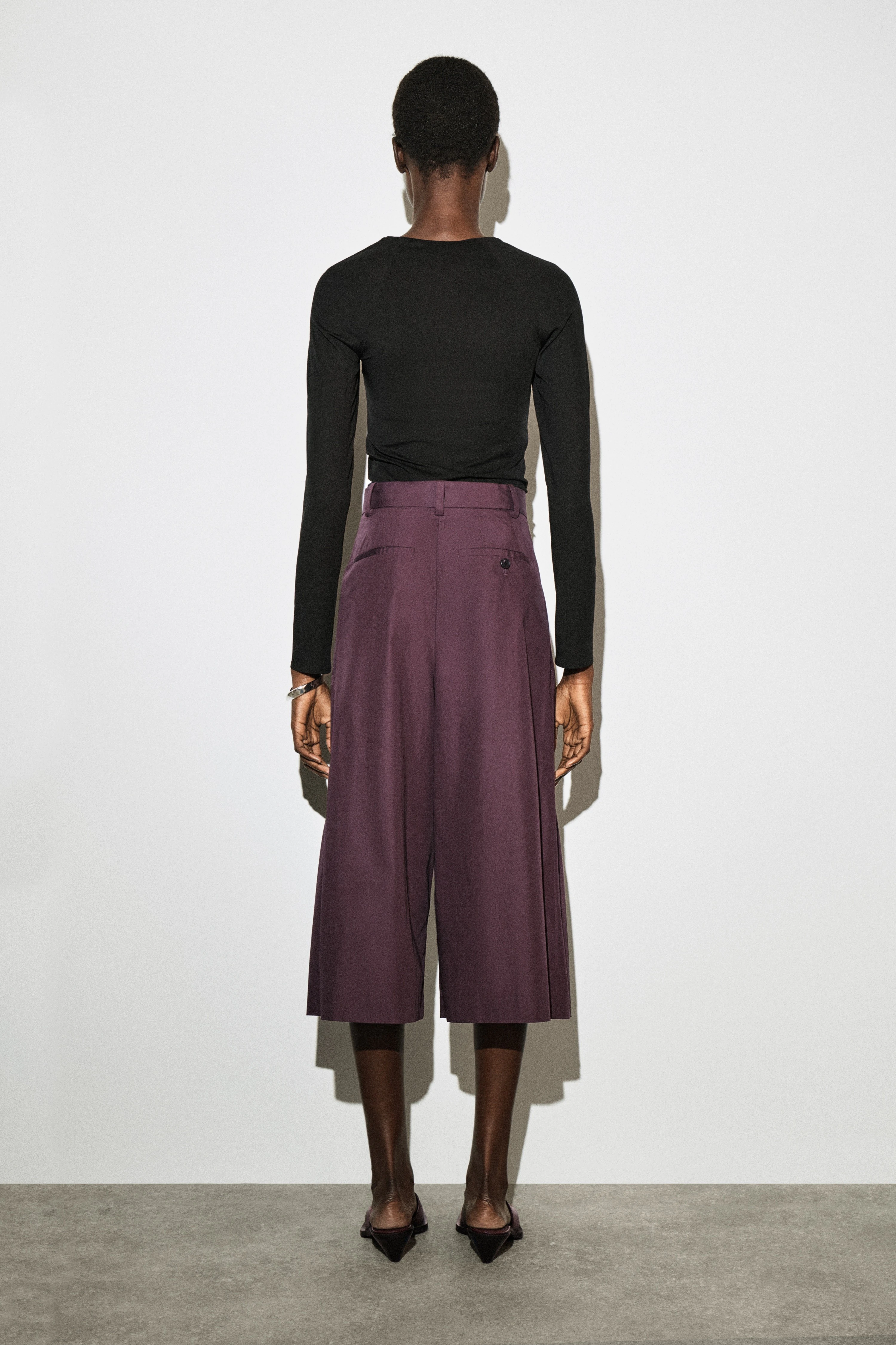PLEATED COTTON CULOTTES - 2