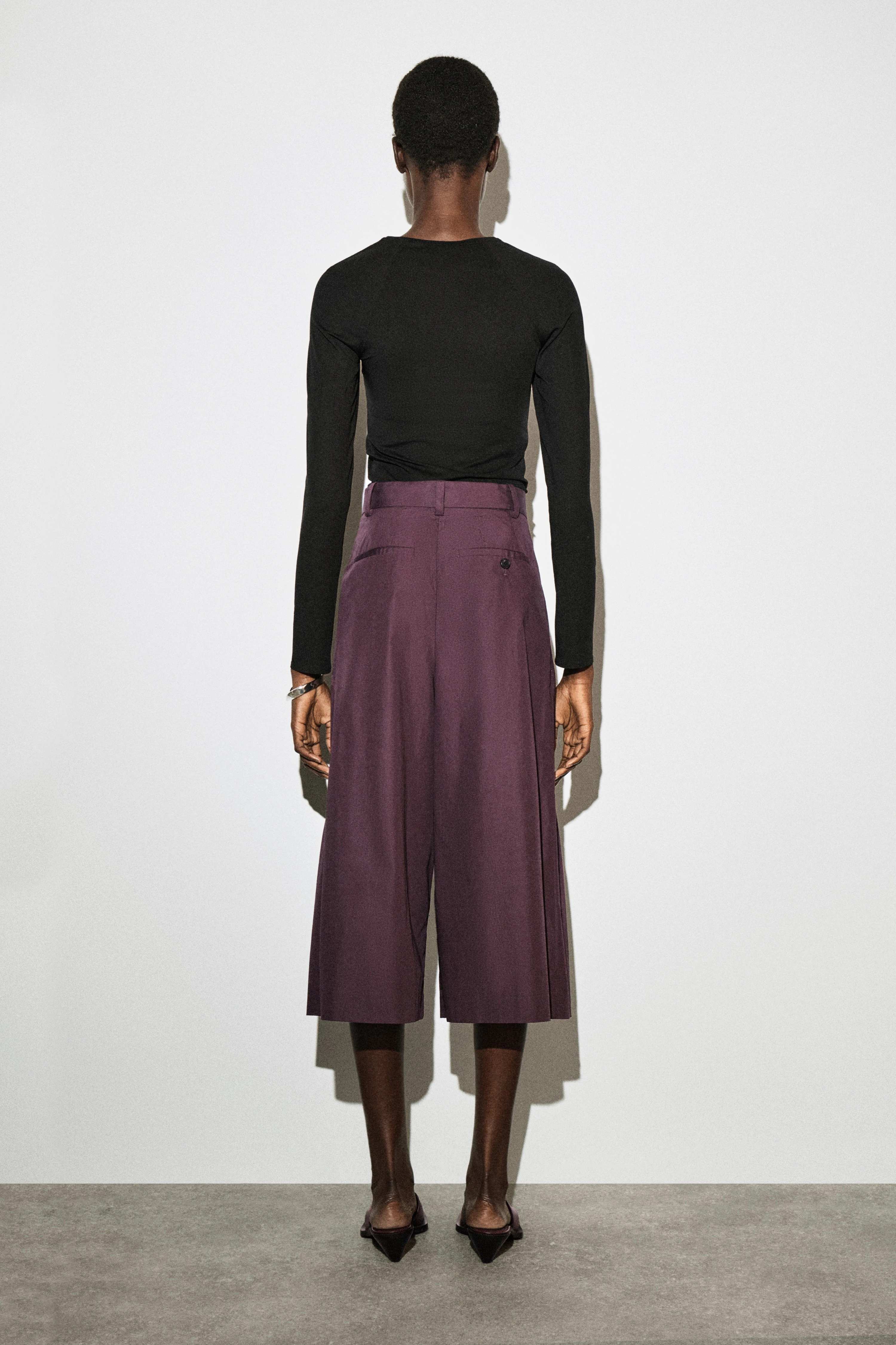 PLEATED COTTON CULOTTES - 2
