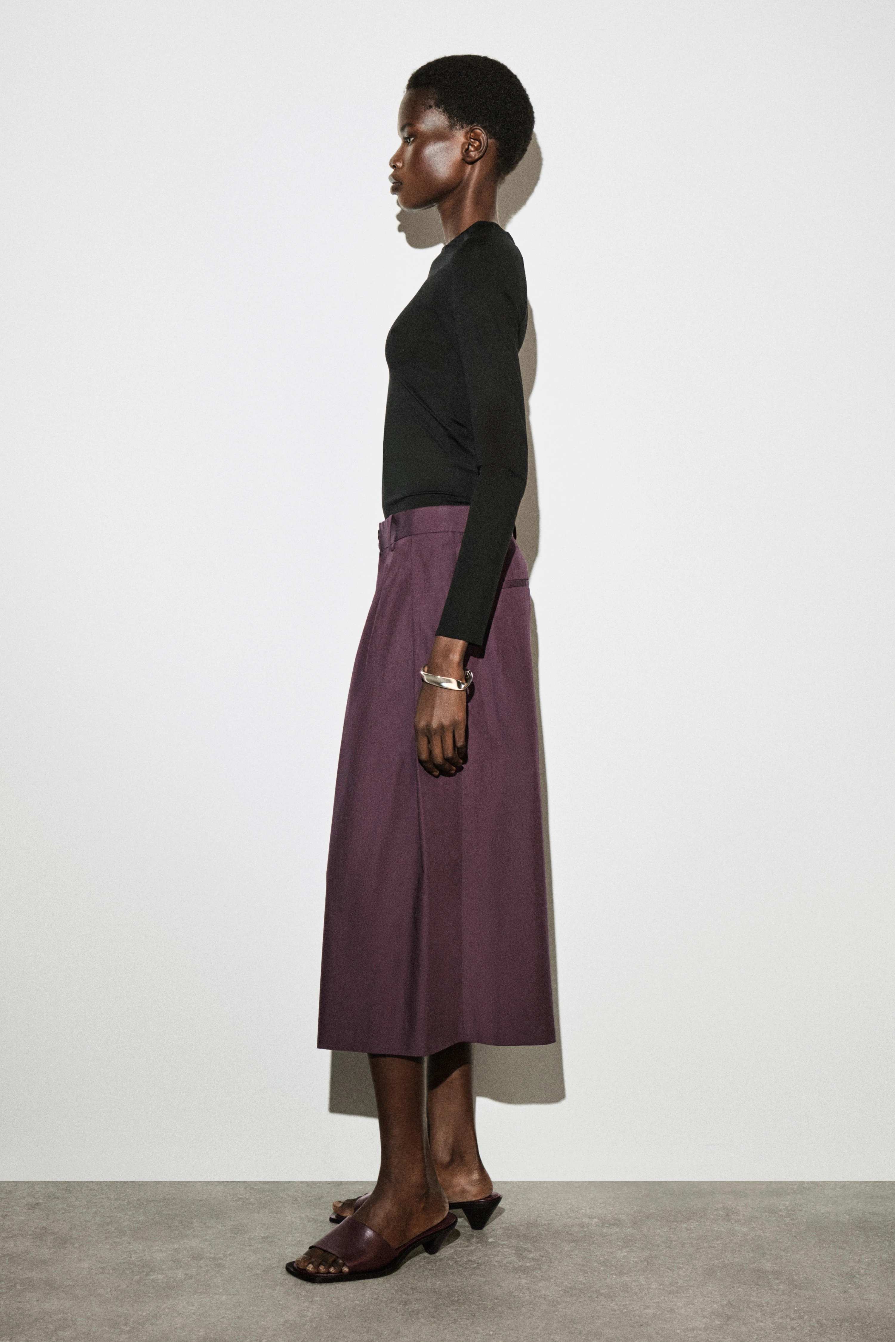 PLEATED COTTON CULOTTES - 3