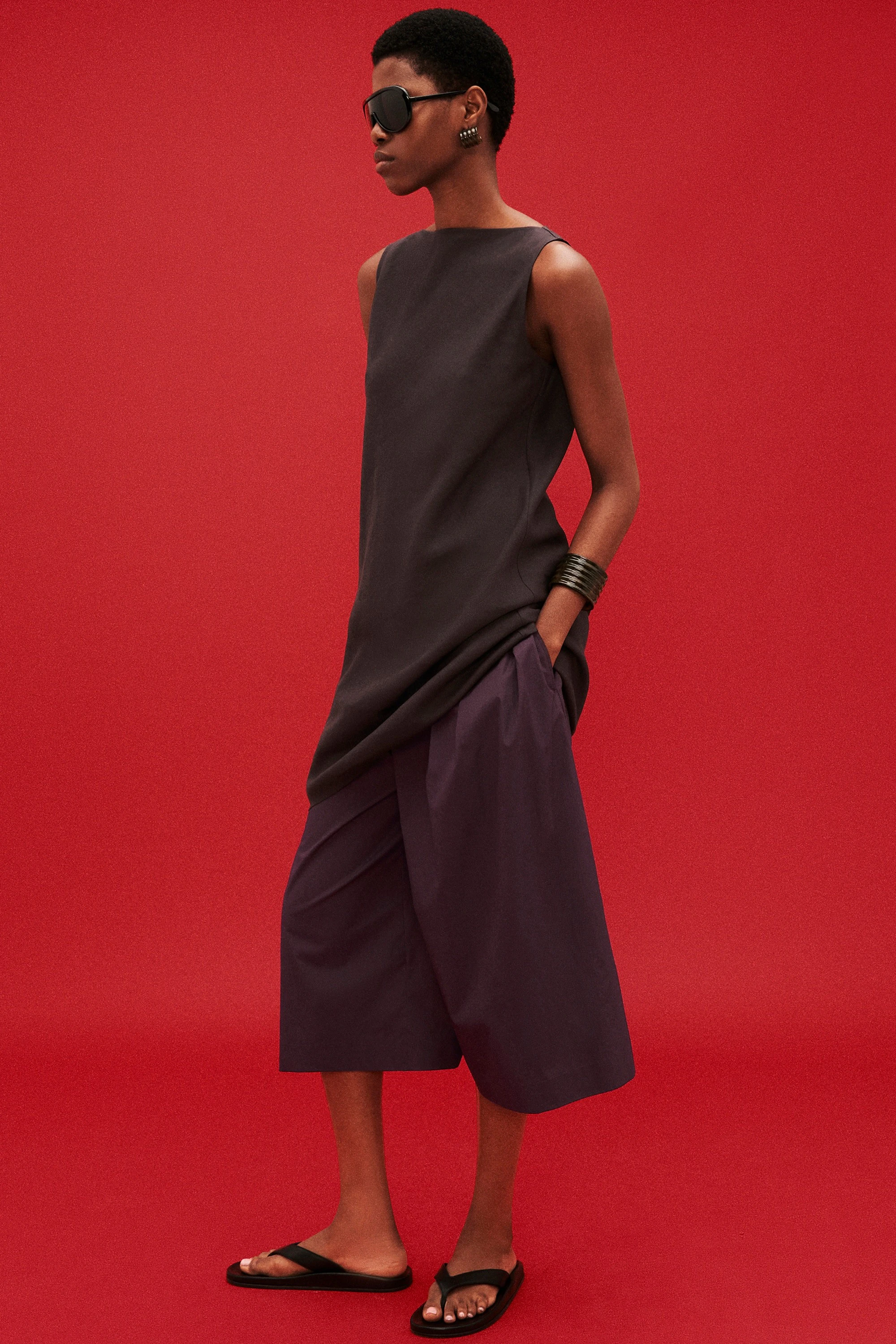 PLEATED COTTON CULOTTES - 6