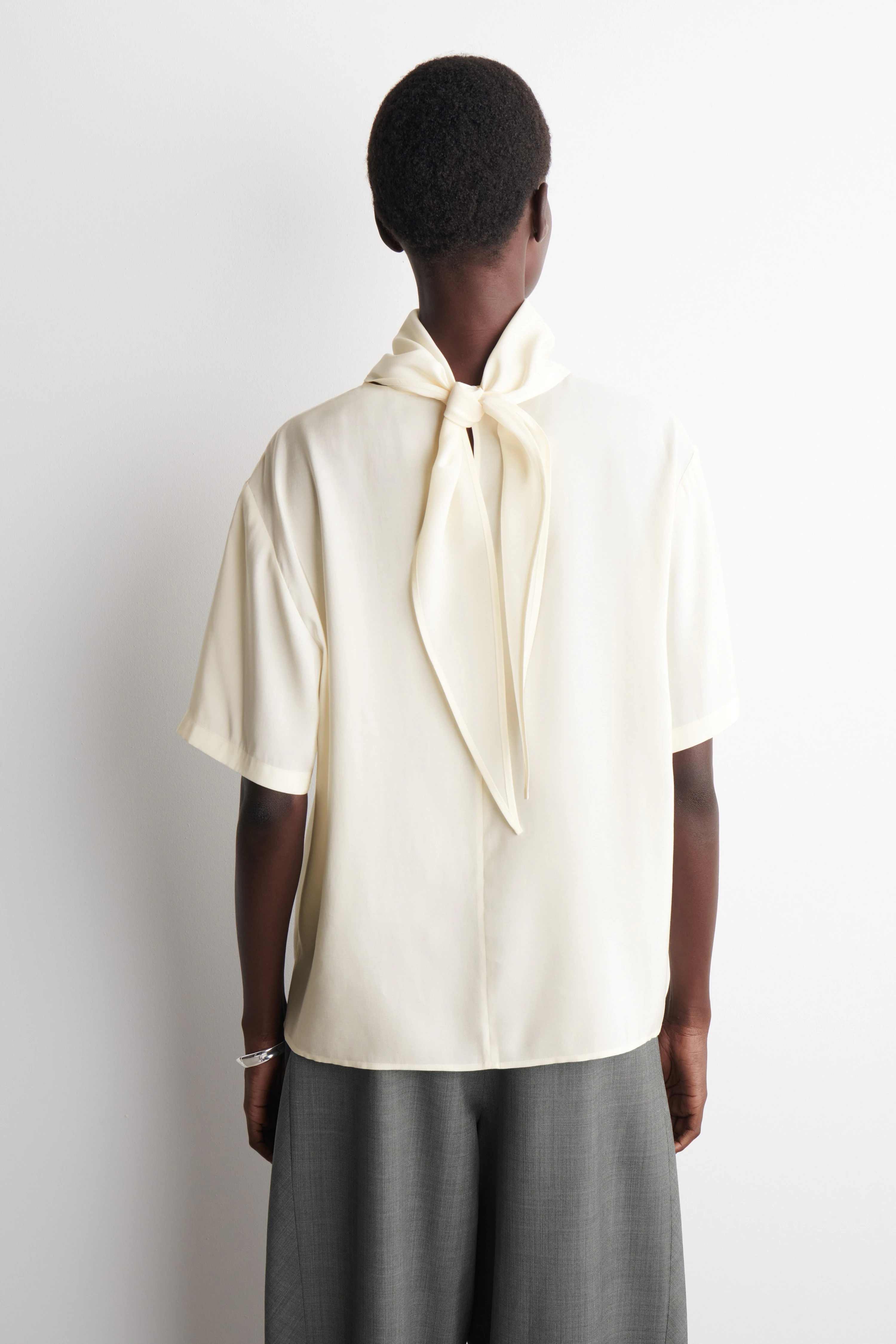 DRAPED SCARF-DETAIL TOP - 2