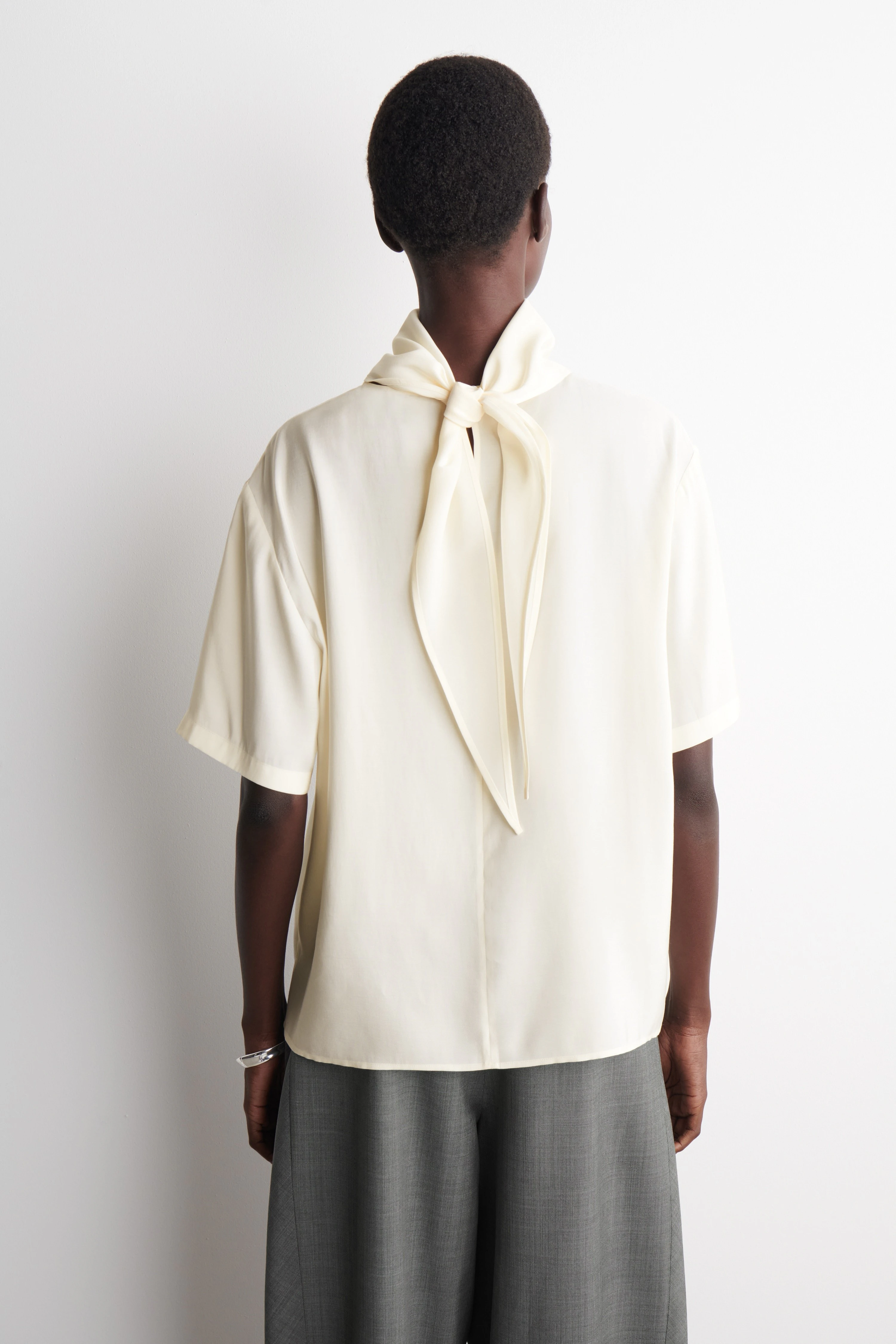 DRAPED SCARF-DETAIL TOP