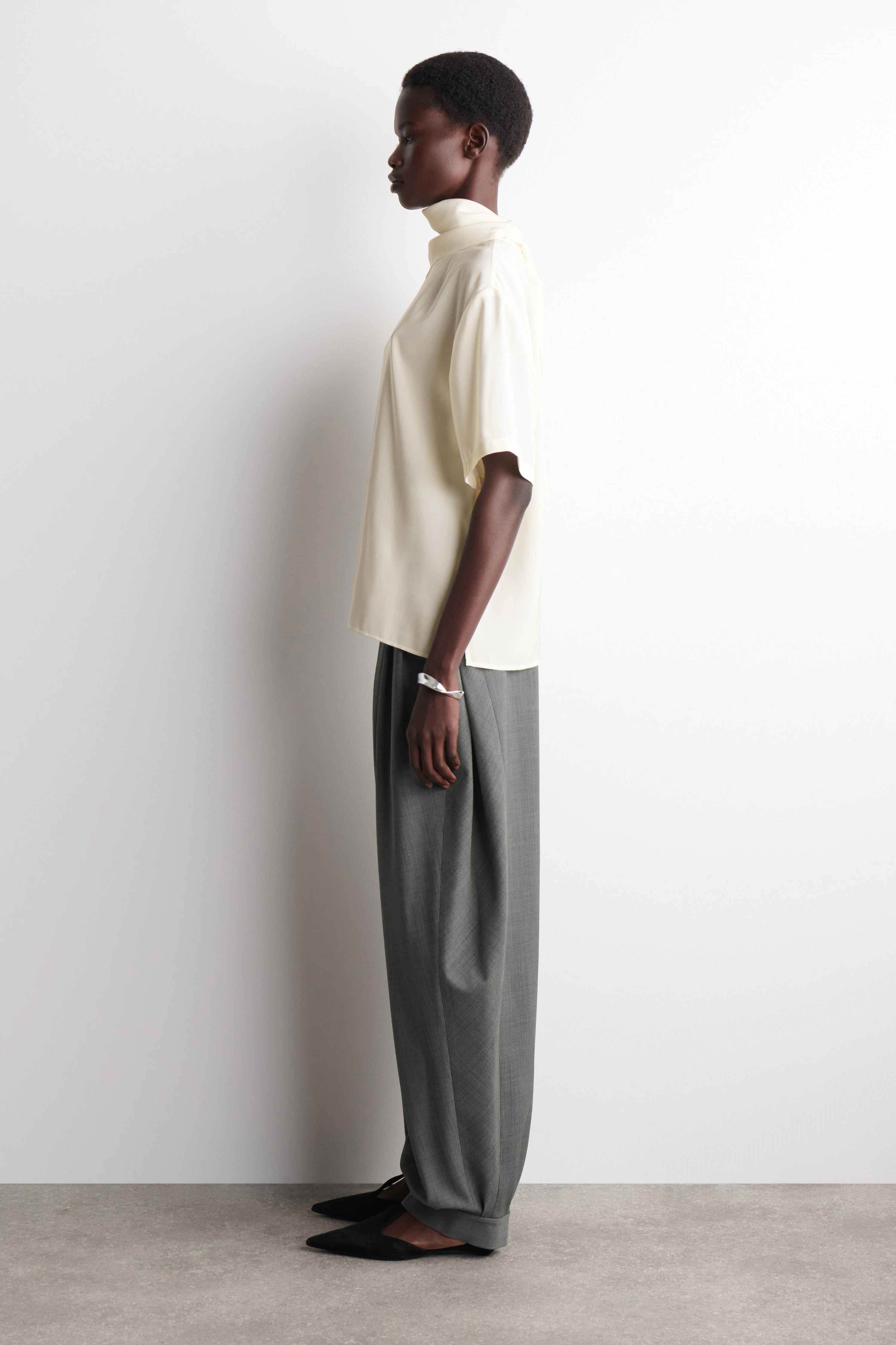 DRAPED SCARF-DETAIL TOP - 4