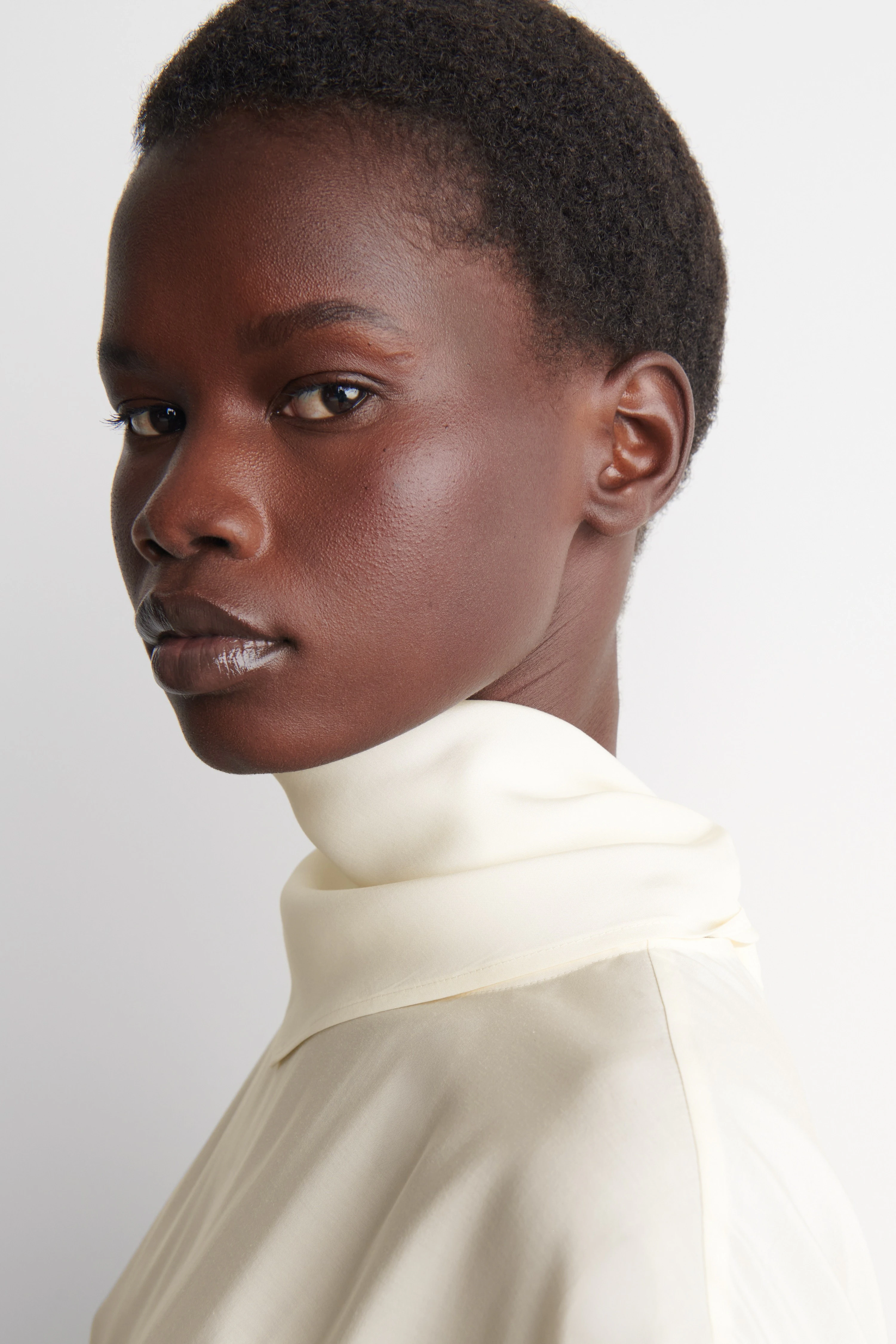 DRAPED SCARF-DETAIL TOP - 5
