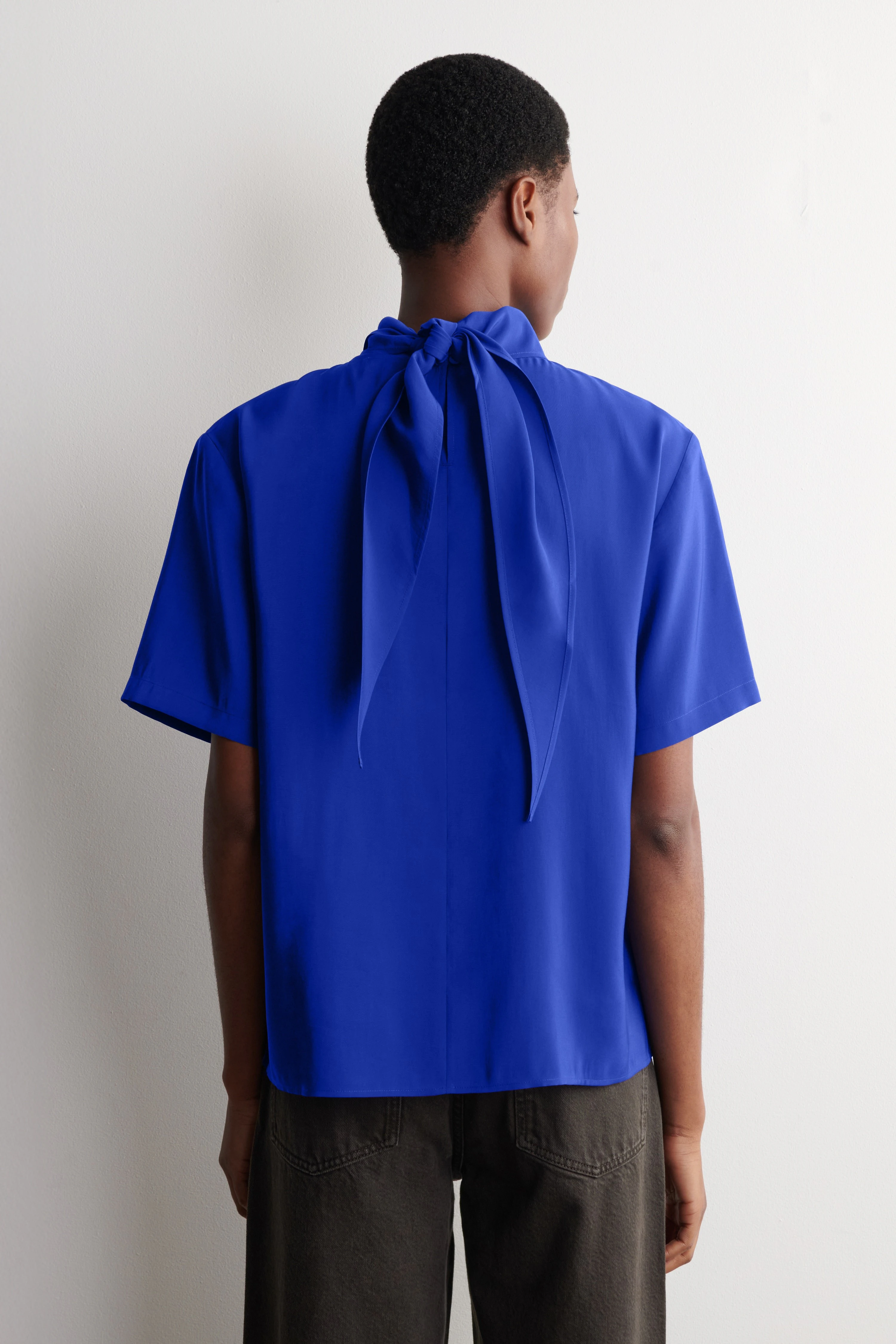 DRAPED SCARF-DETAIL TOP
