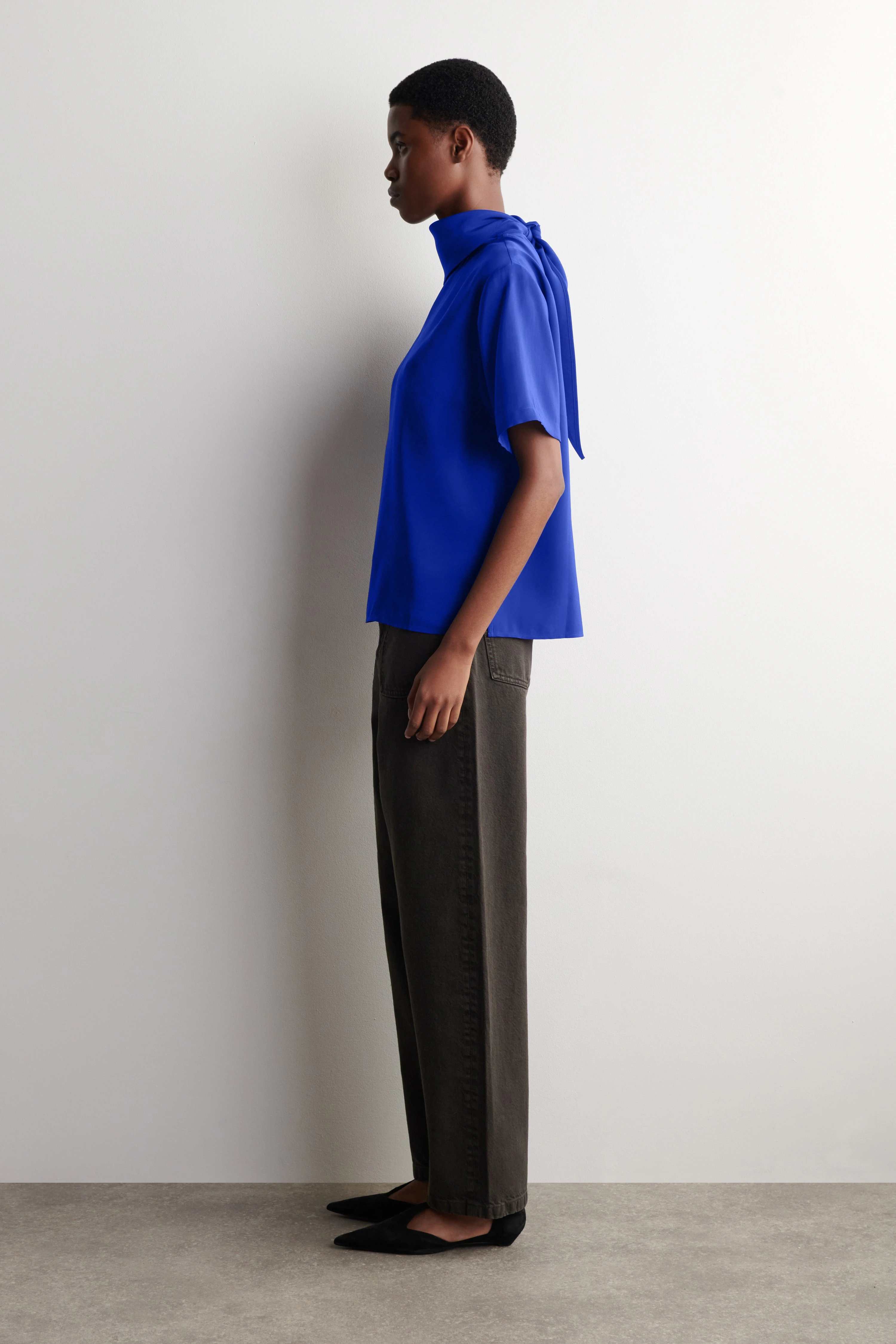 DRAPED SCARF-DETAIL TOP - 4