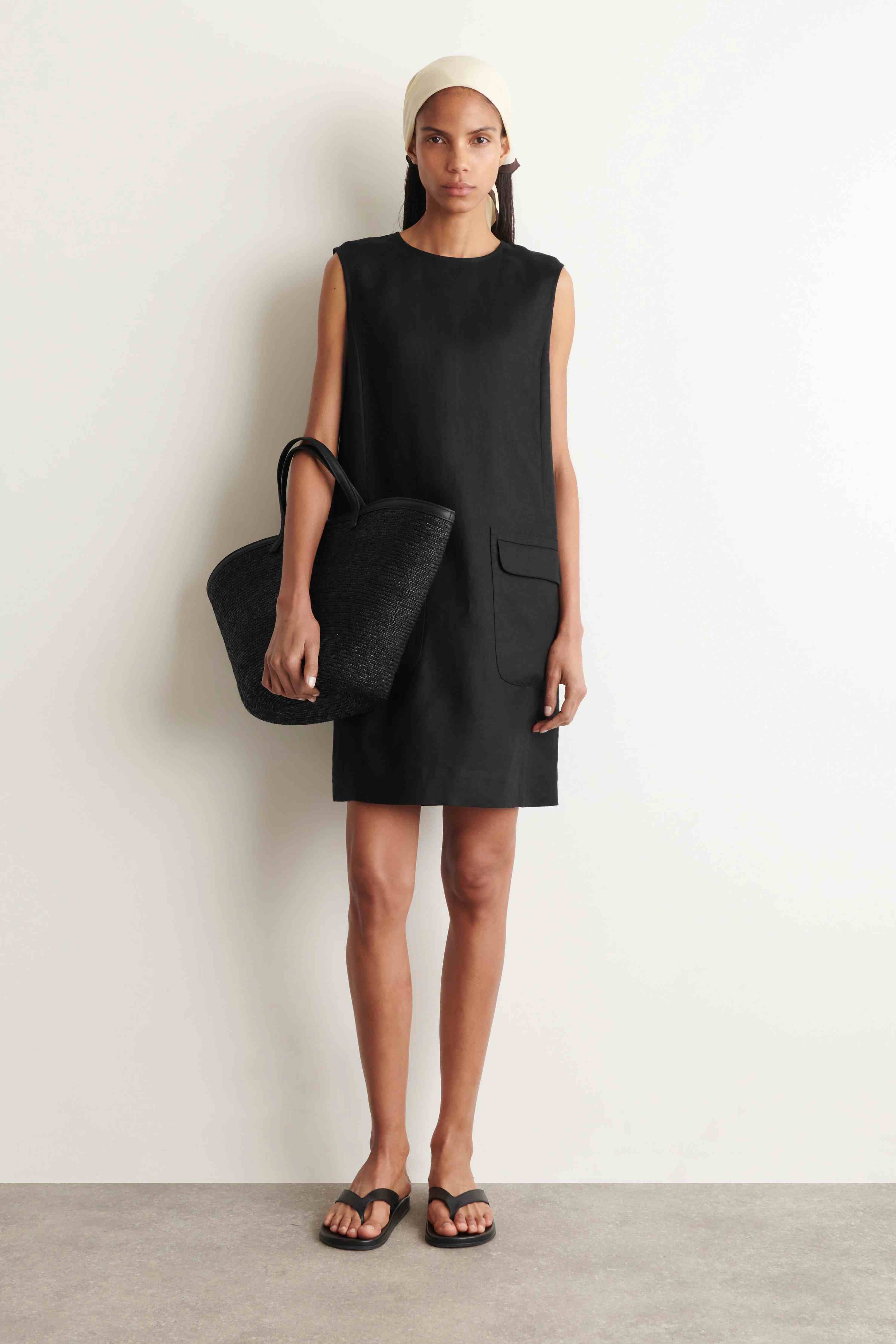 LINEN MINI SHIFT DRESS