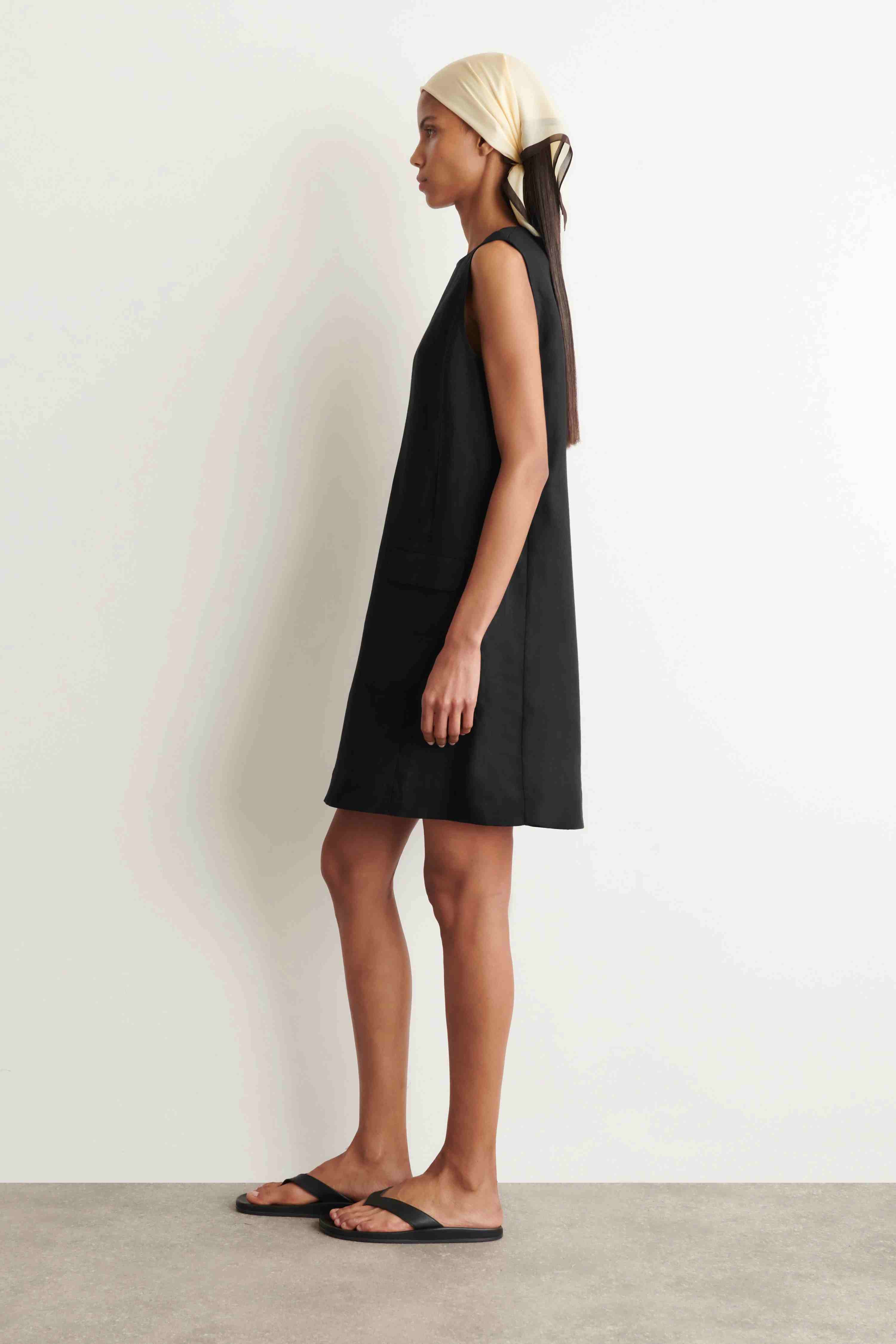 LINEN MINI SHIFT DRESS - 3