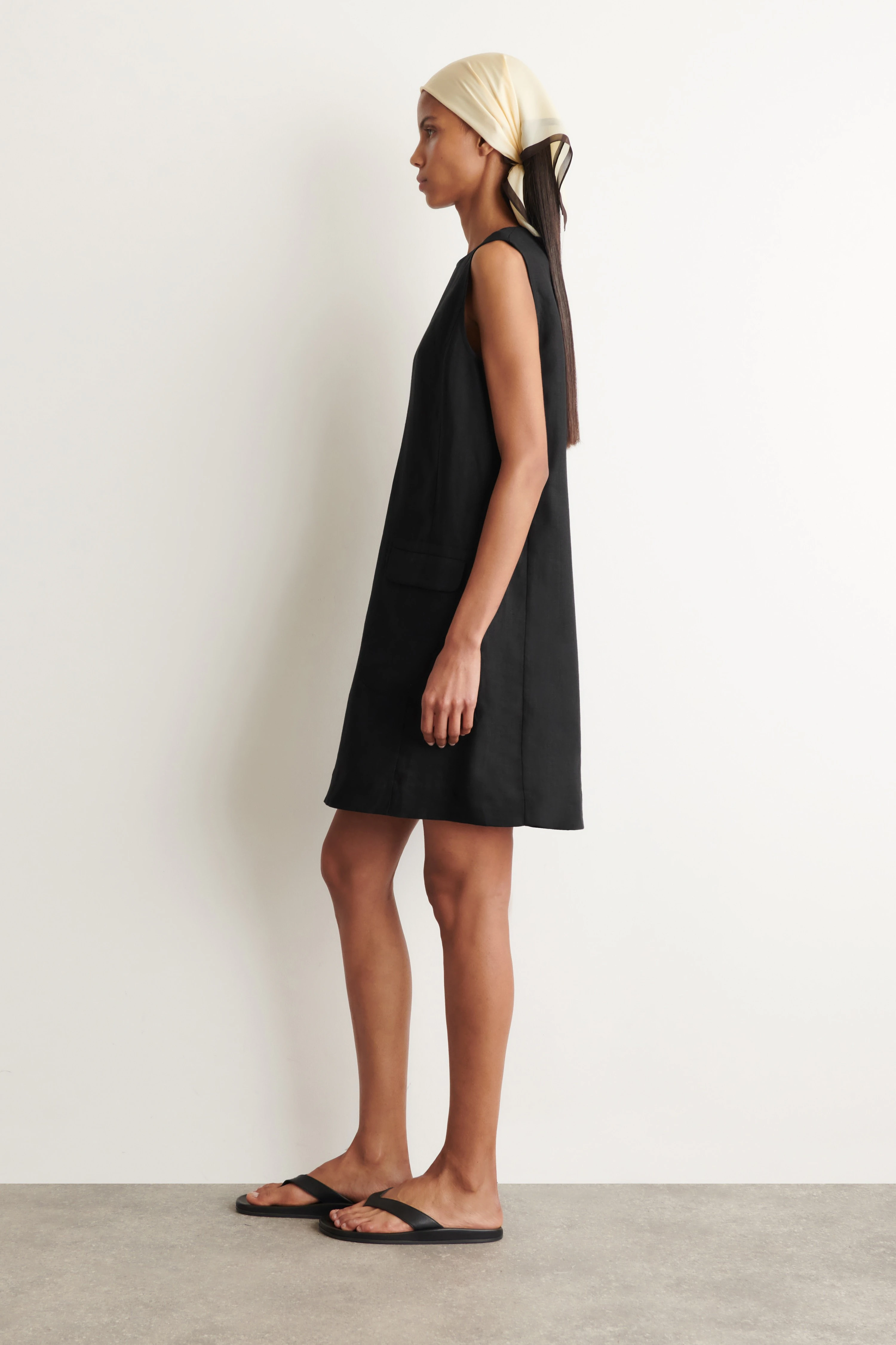LINEN MINI SHIFT DRESS - 3