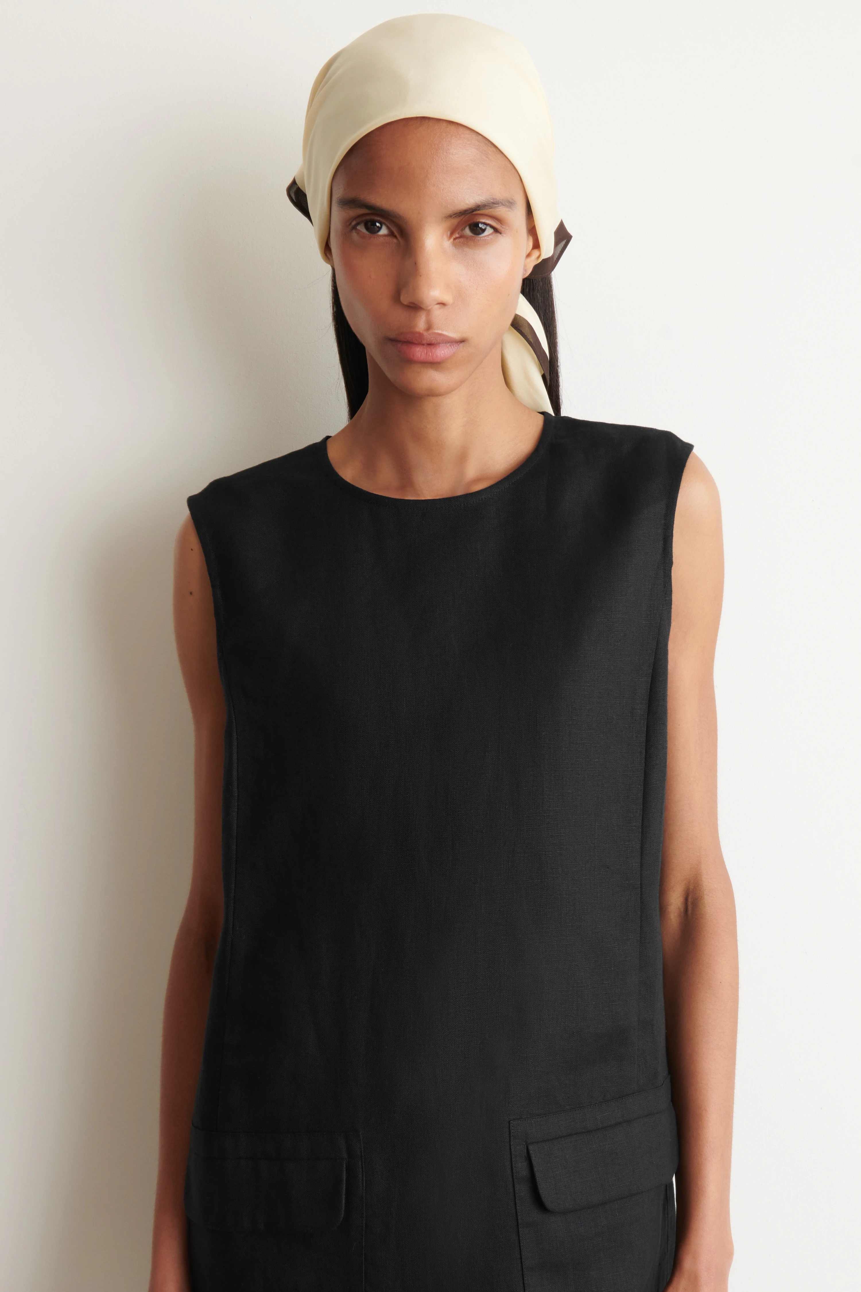 LINEN MINI SHIFT DRESS - 4