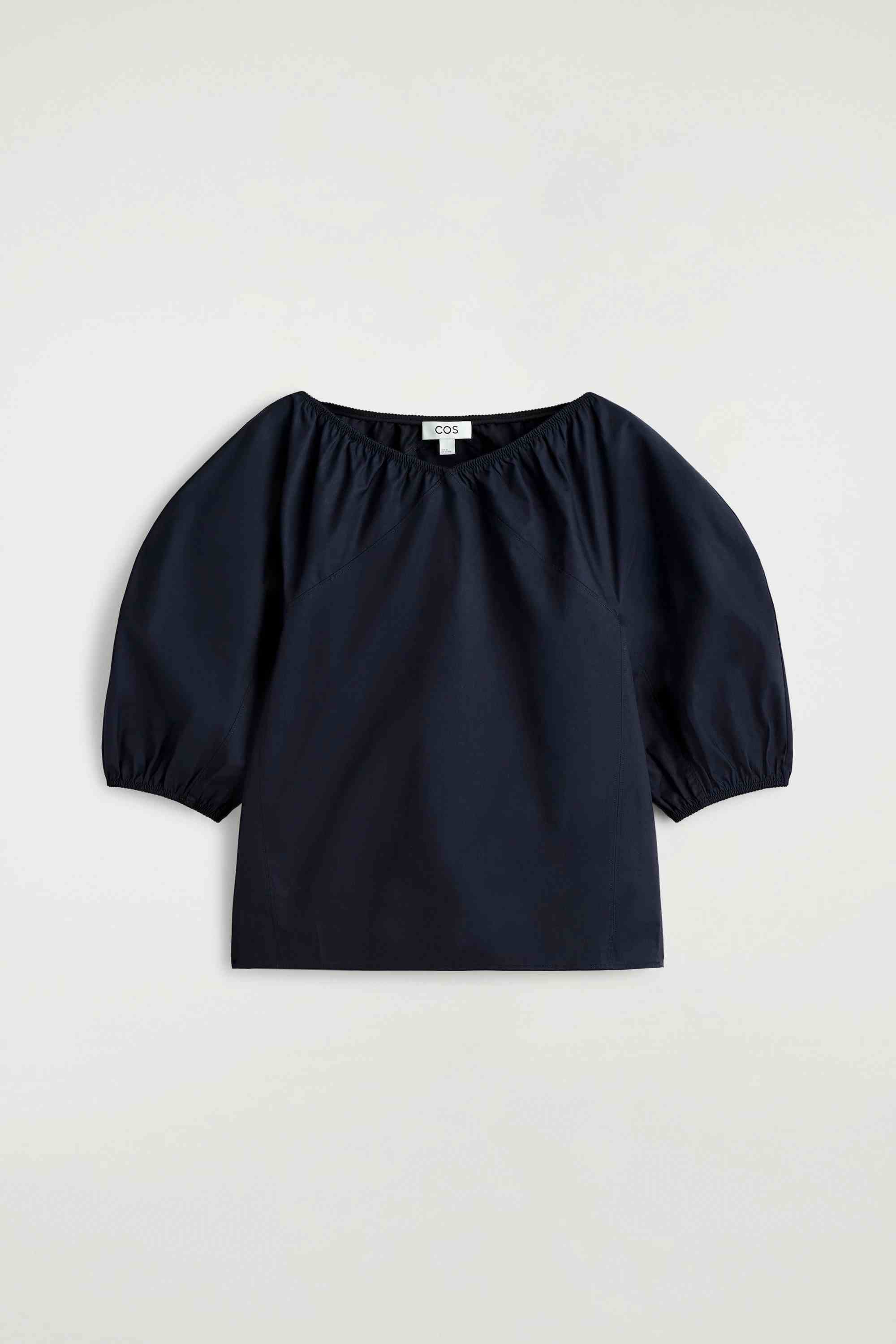 GATHERED PUFF-SLEEVE BLOUSE - 5